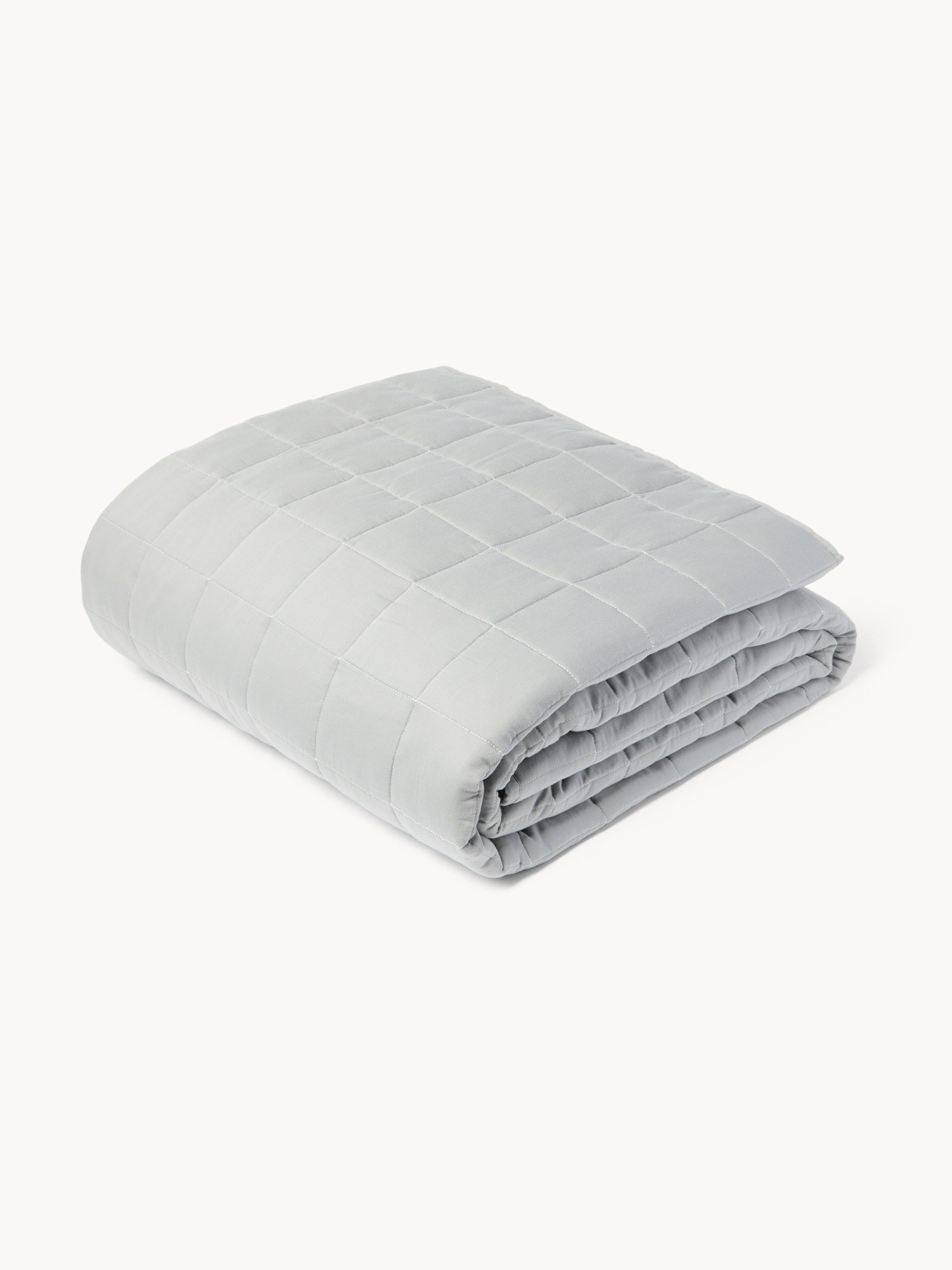 Solid-Color Cotton Sateen Quilt - Discounted Price, Grey, large image number 0