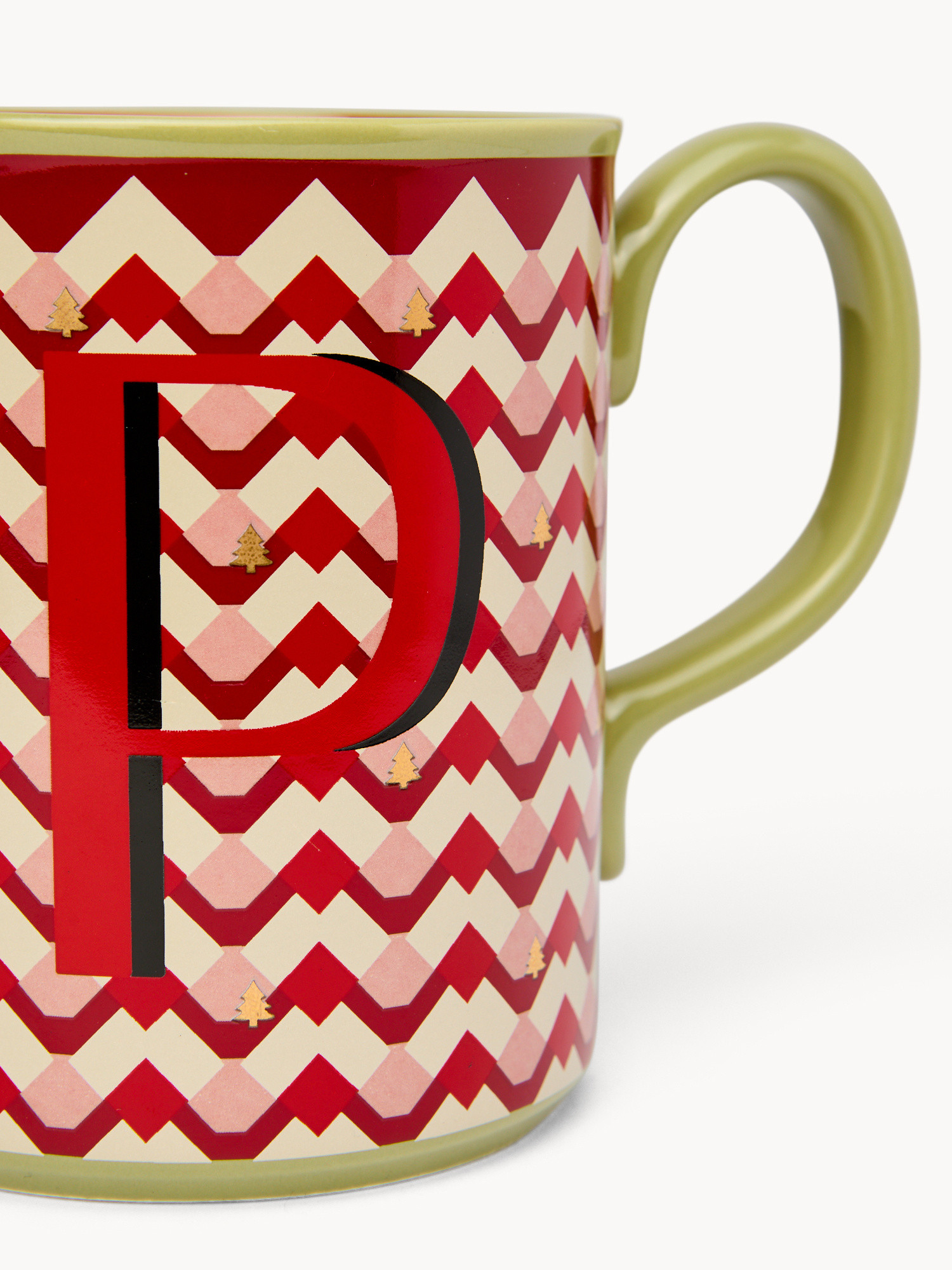 Ceramic mug letter P, Red, large image number 1