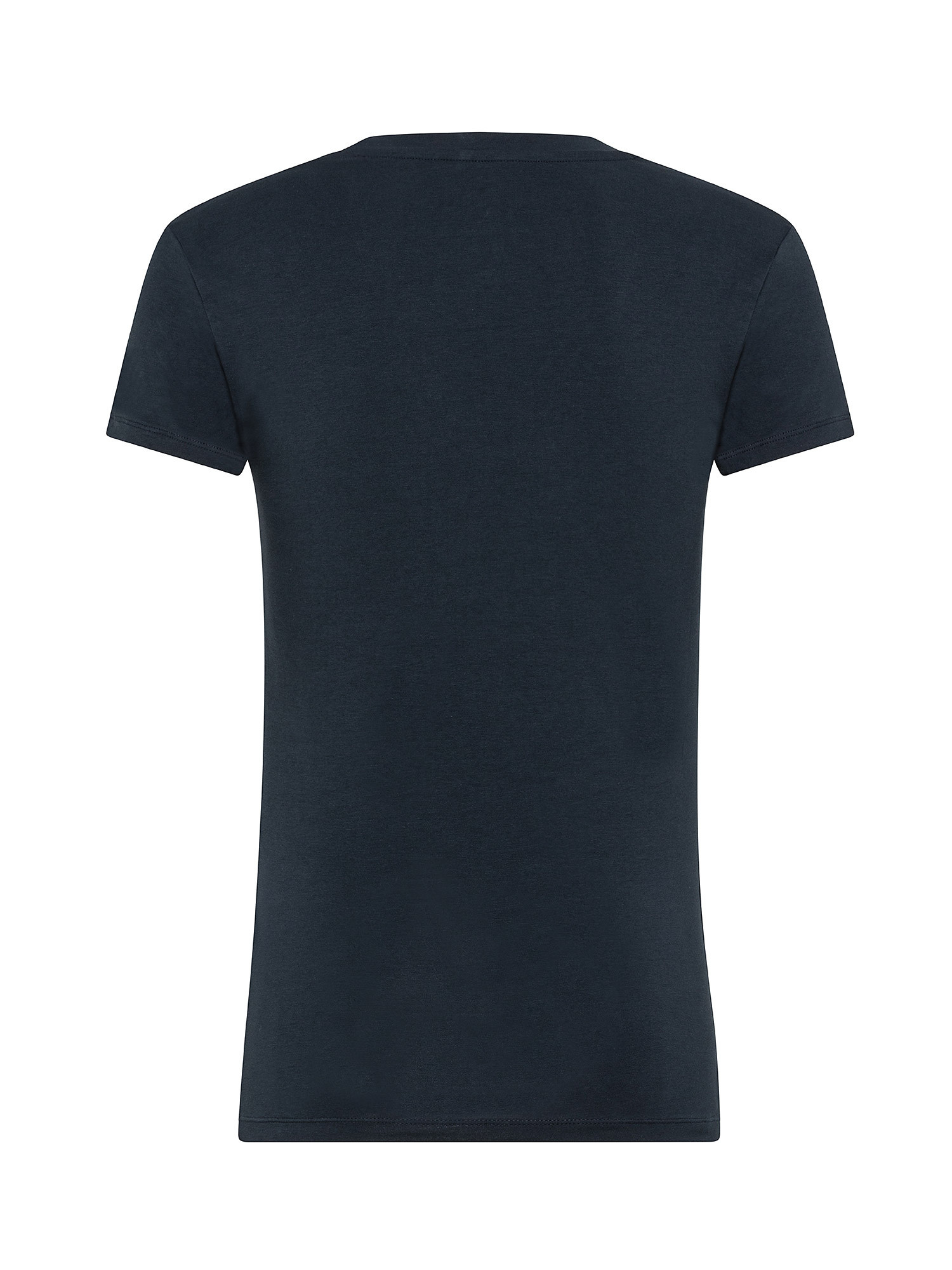 T-shirt slim fit in cotone Pima, Blu, large image number 1