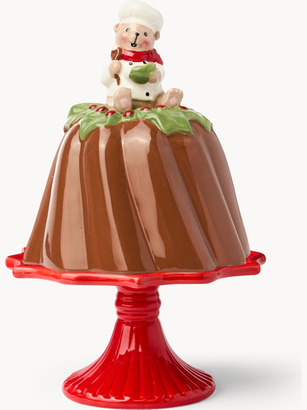 Alzata in ceramica coperchio a budino