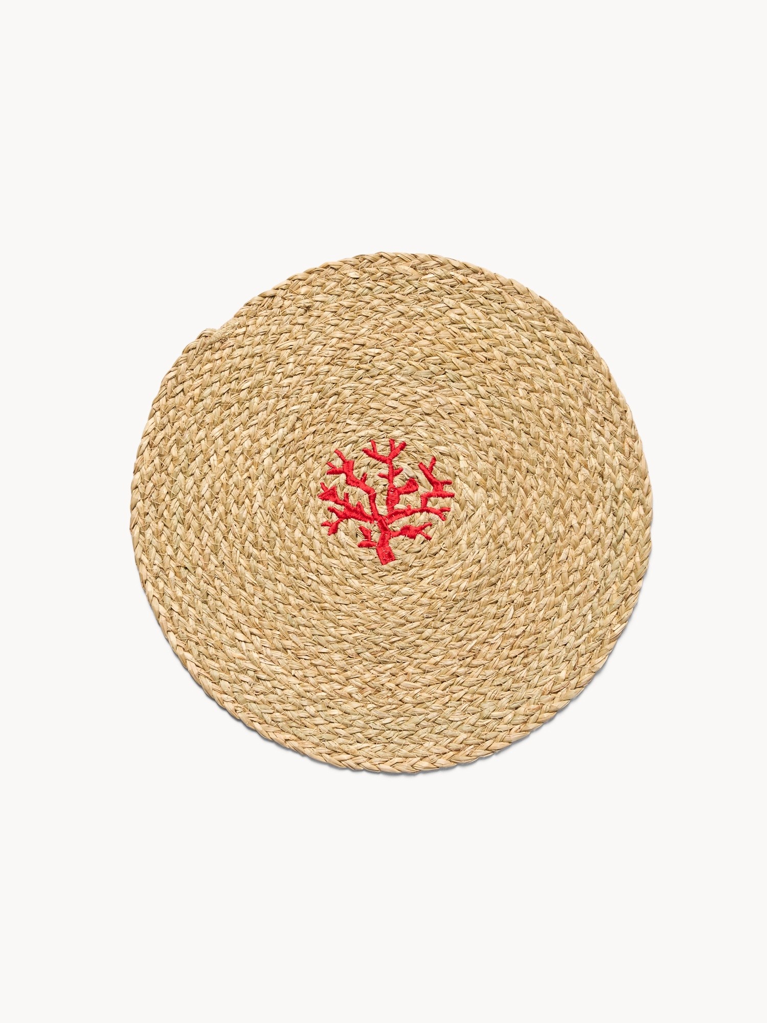 Tovaglietta ricamata a tema marino, Naturale / Corallo, large image number 0