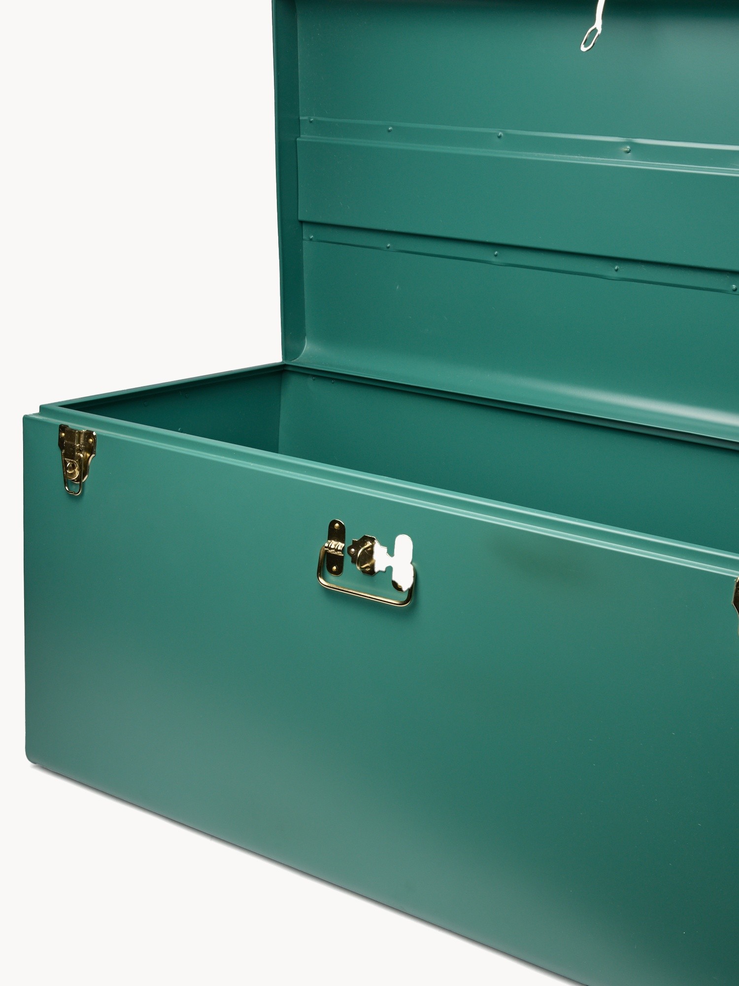 Baule decorativo in acciaio verniciato, Verde, large image number 1