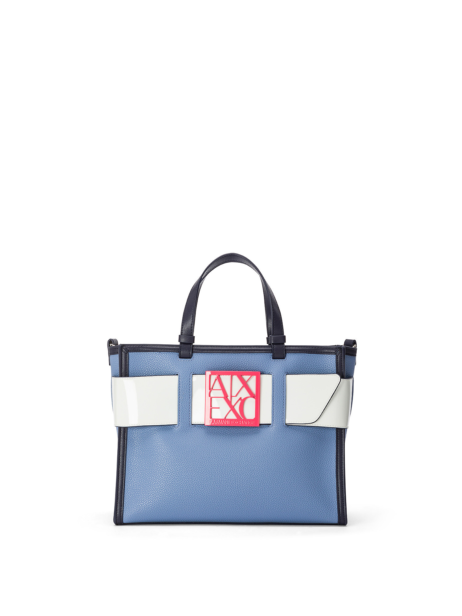 Armani Exchange - Large tote bag with logo, Light Blue, large image number 0
