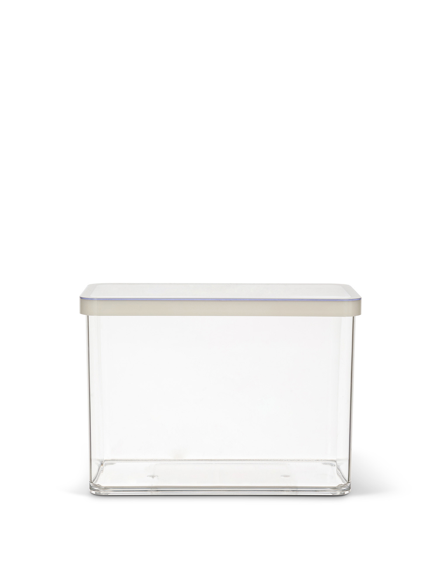Rectangular plastic jar, Transparent, large image number 0