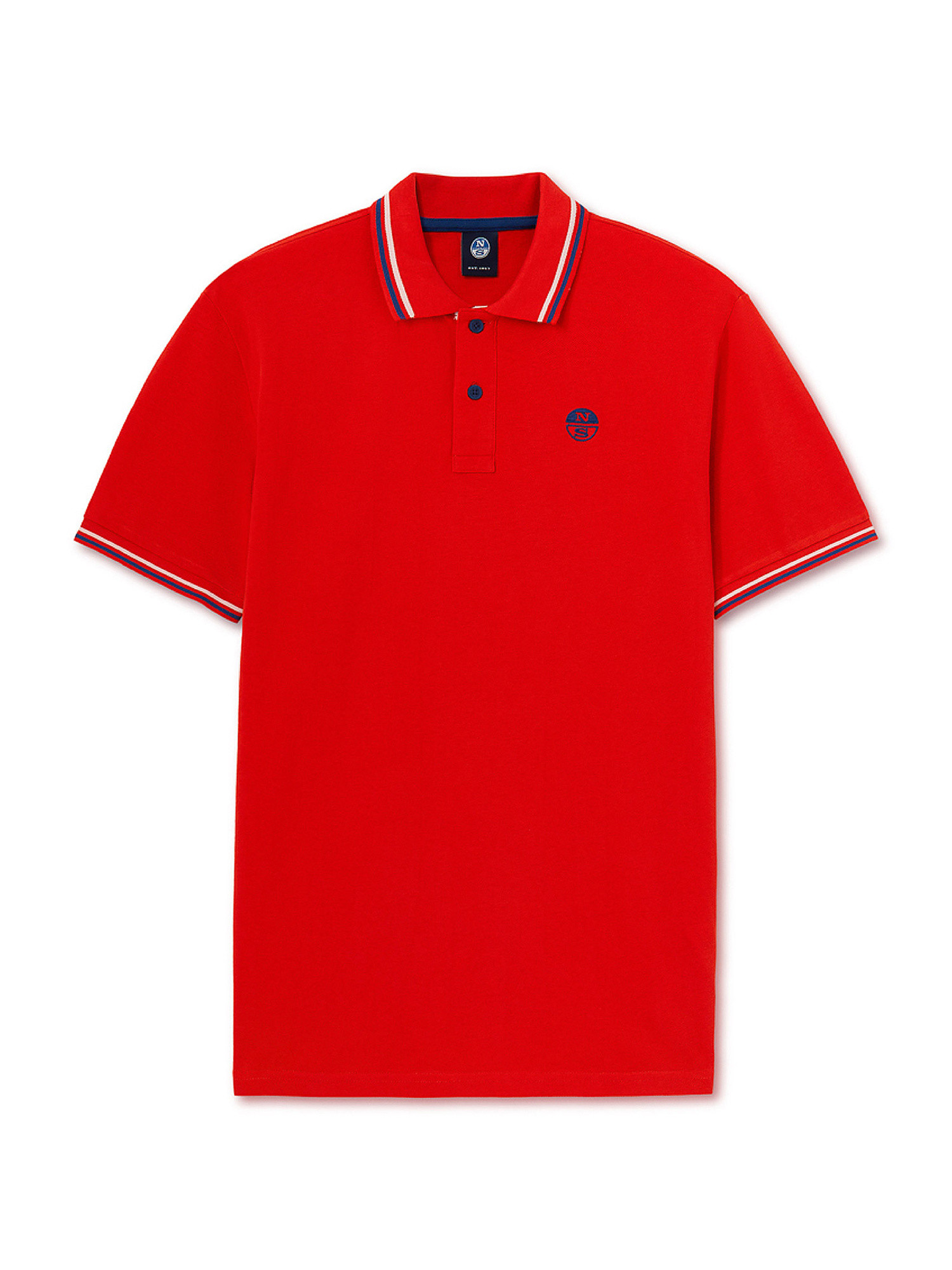 Short sleeve polo shirt with logo, Red, large image number 0