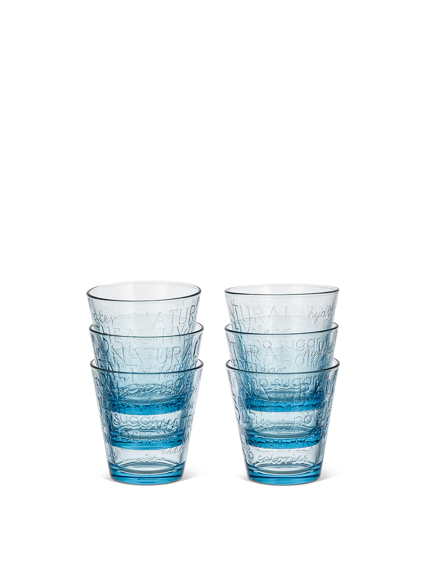 Set 6 bicchieri Citypop, Azzurro, large image number 0