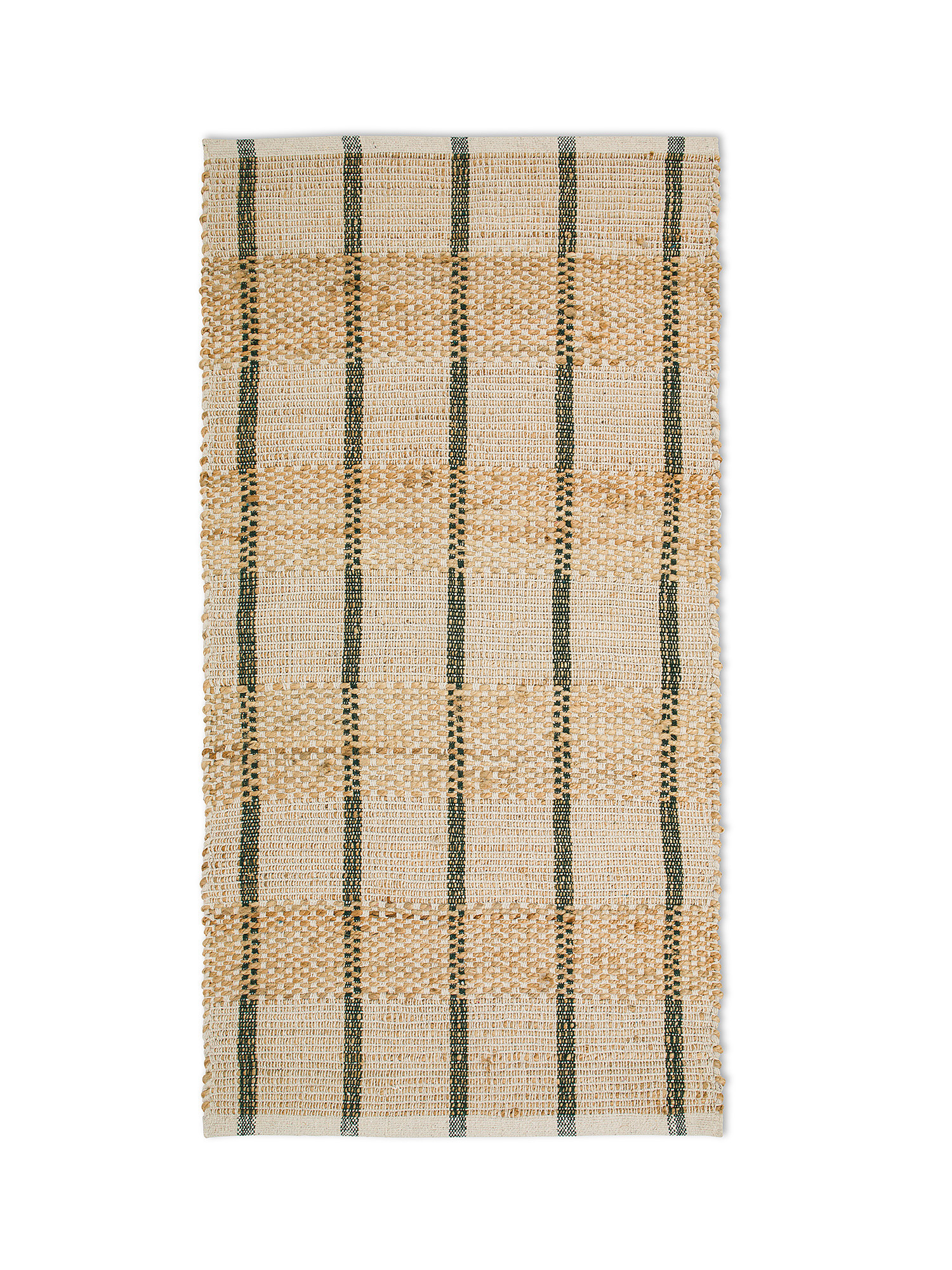 Jute and cotton kitchen rug with geometric pattern, Multicolor, large image number 0