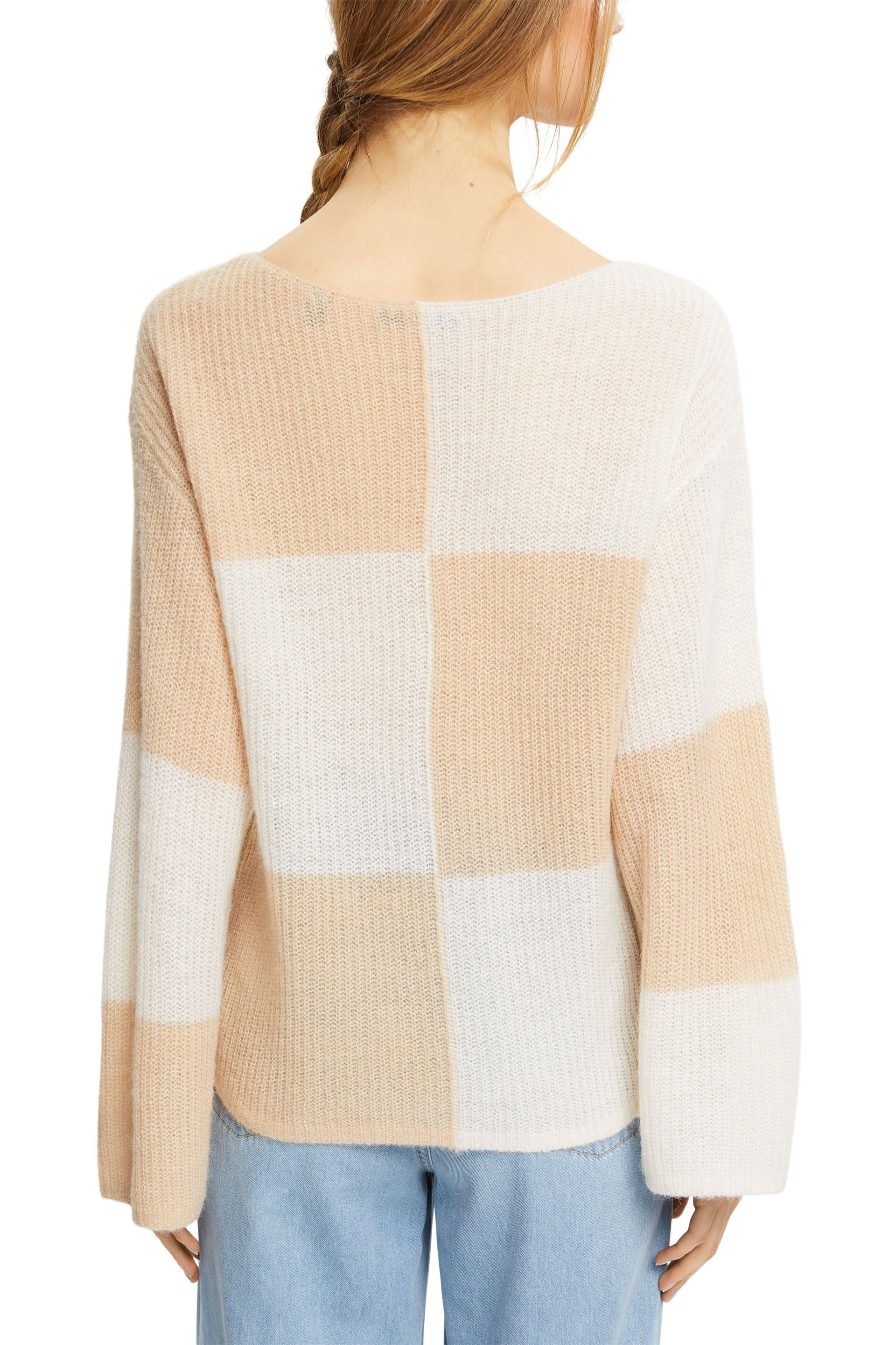 Pullover with a checkerboard pattern, Beige, large image number 2