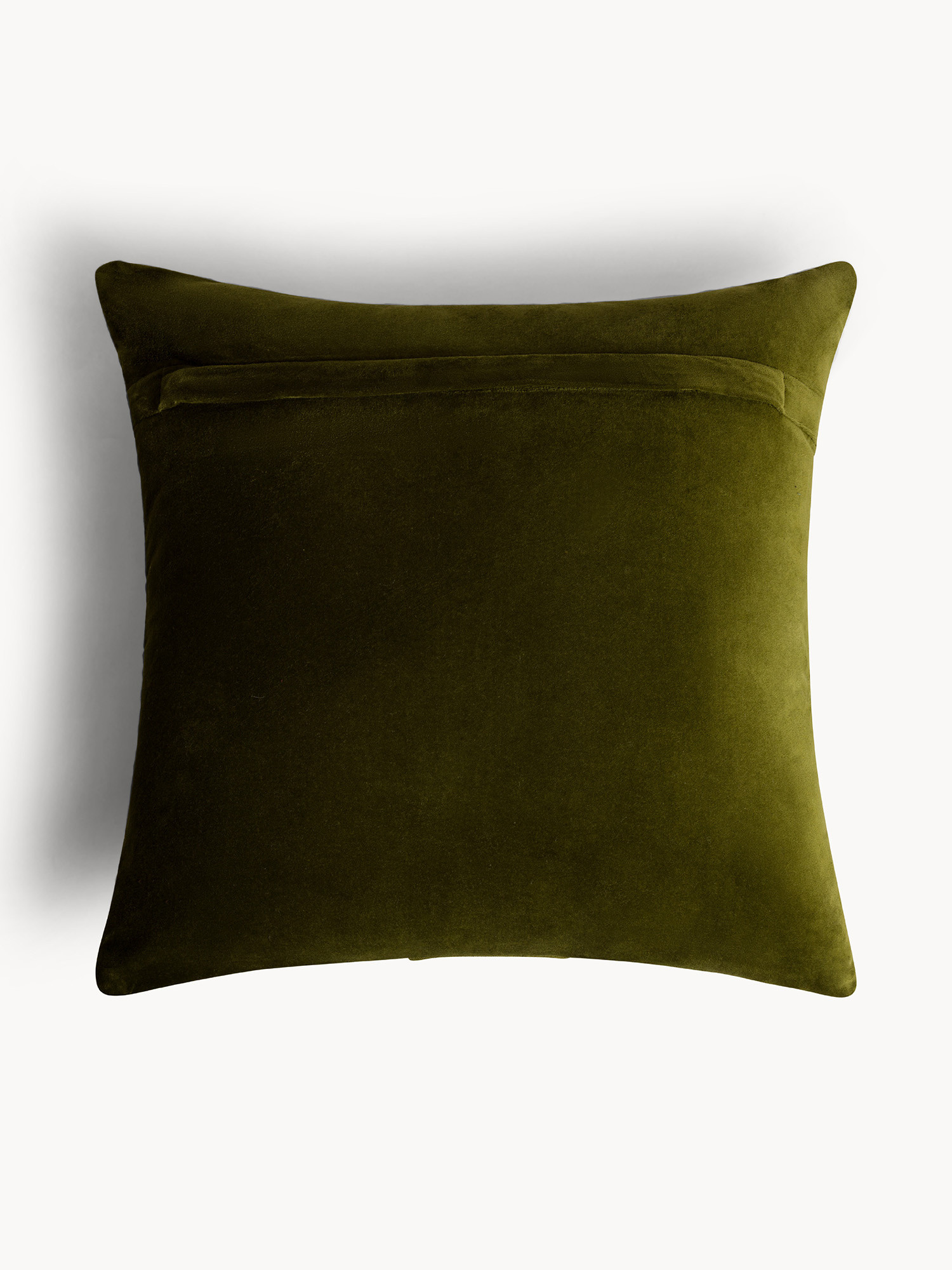 50x50 cm velvet cushion with contrasting stripes, Green, large image number 1