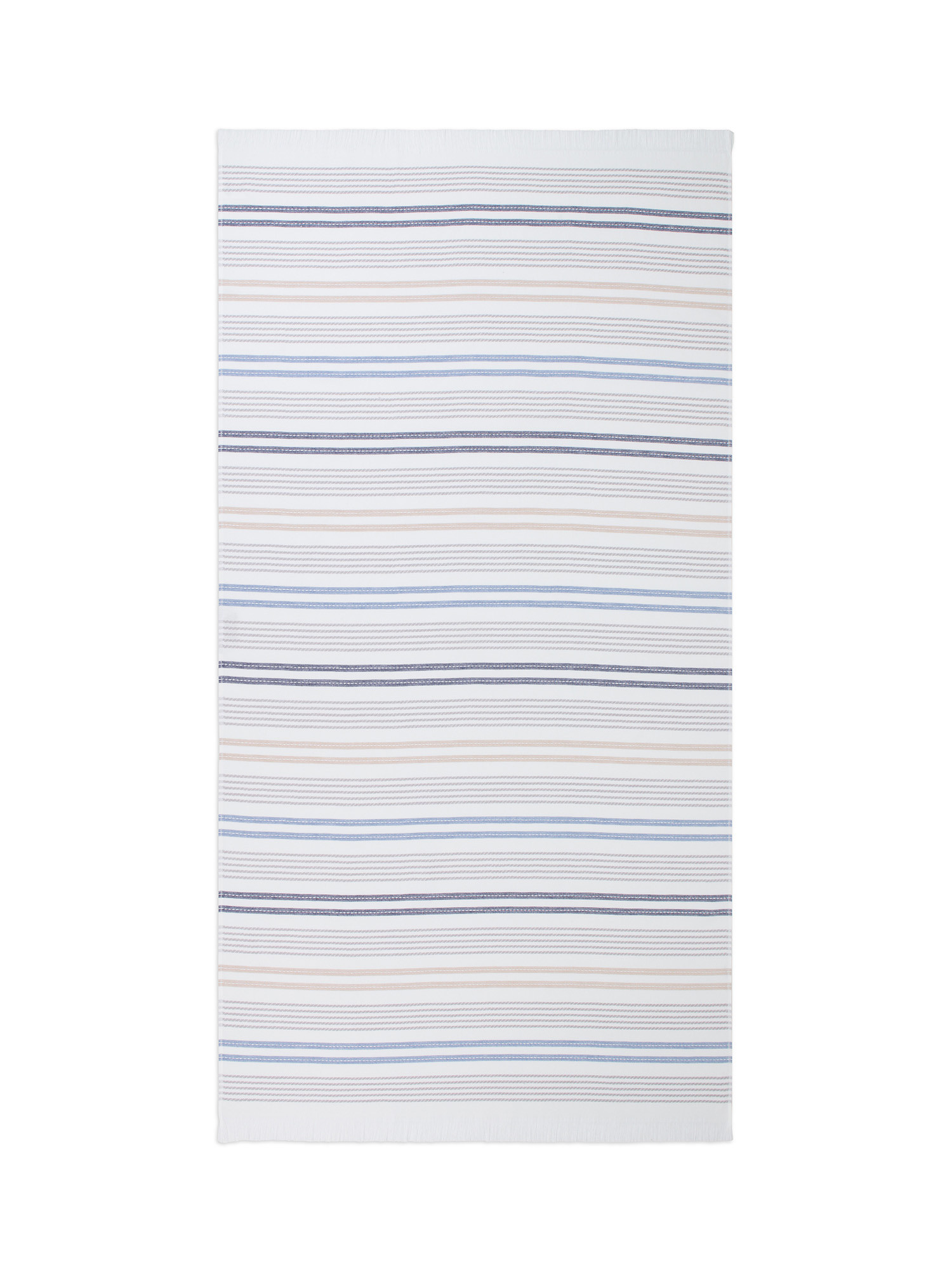 Pure cotton striped hammam beach towel, Blue, large image number 0