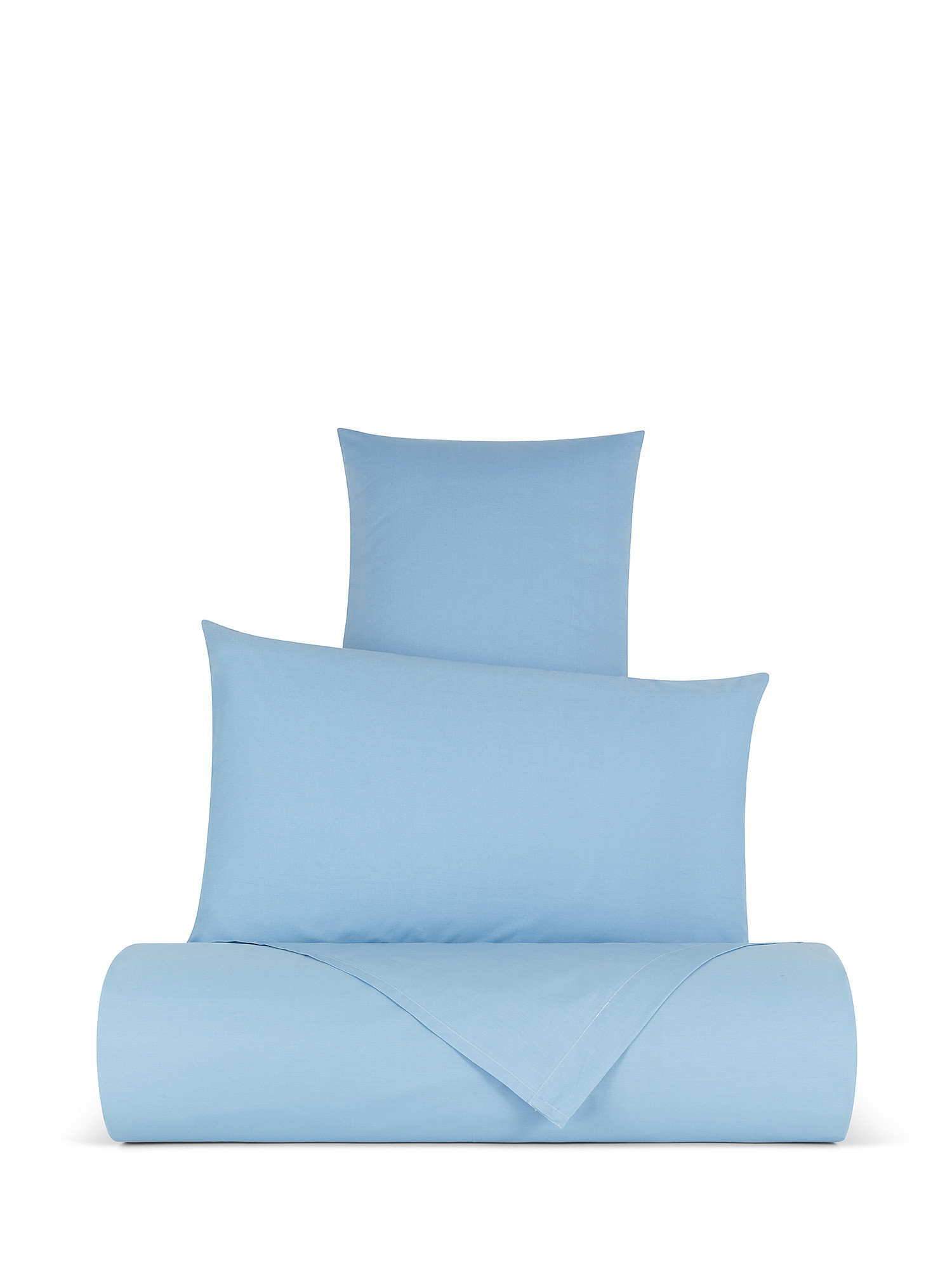 Solid color cotton percale sheet set, Light Blue, large image number 0