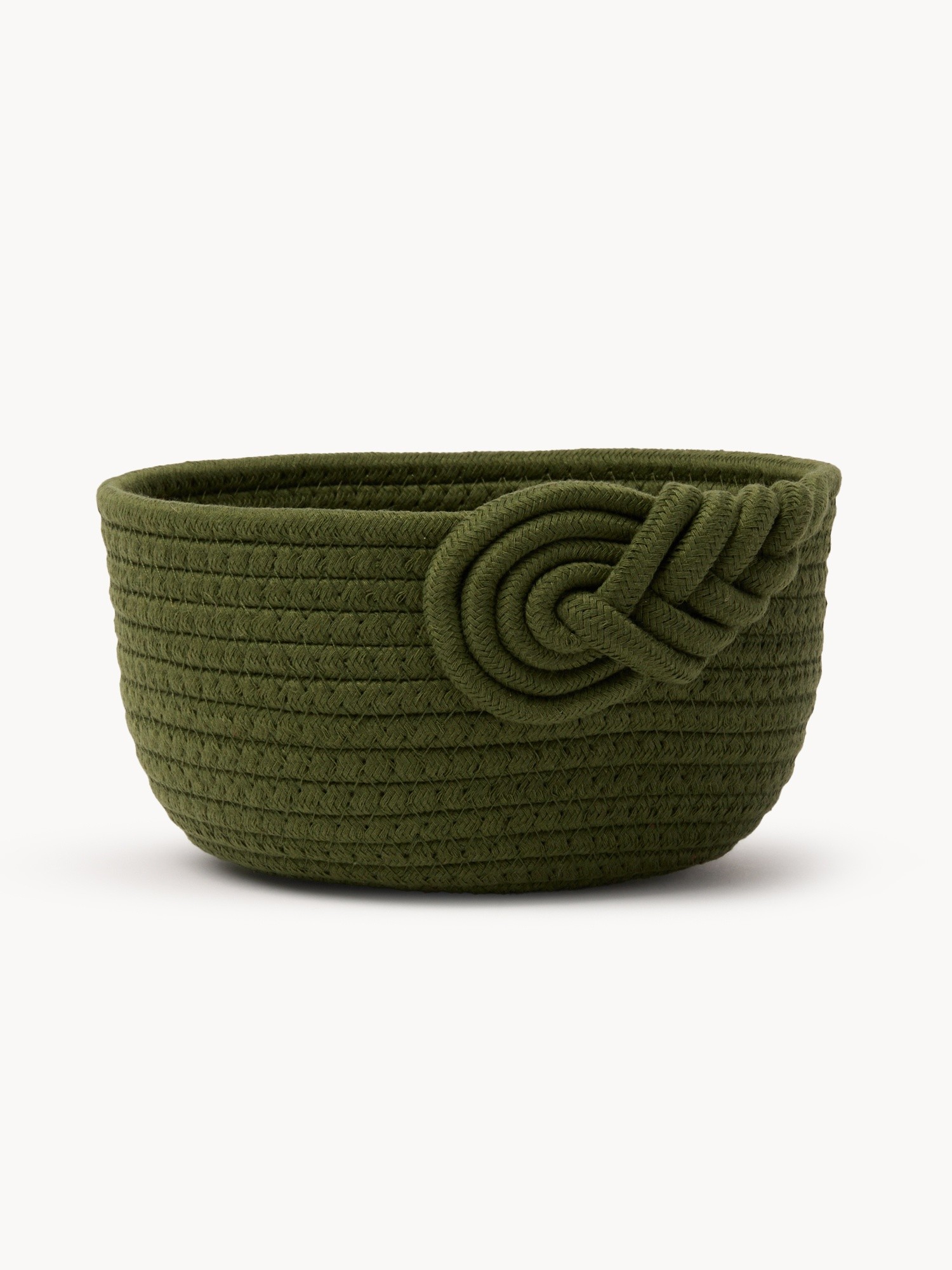 Basket with woven detail, Green, large image number 0
