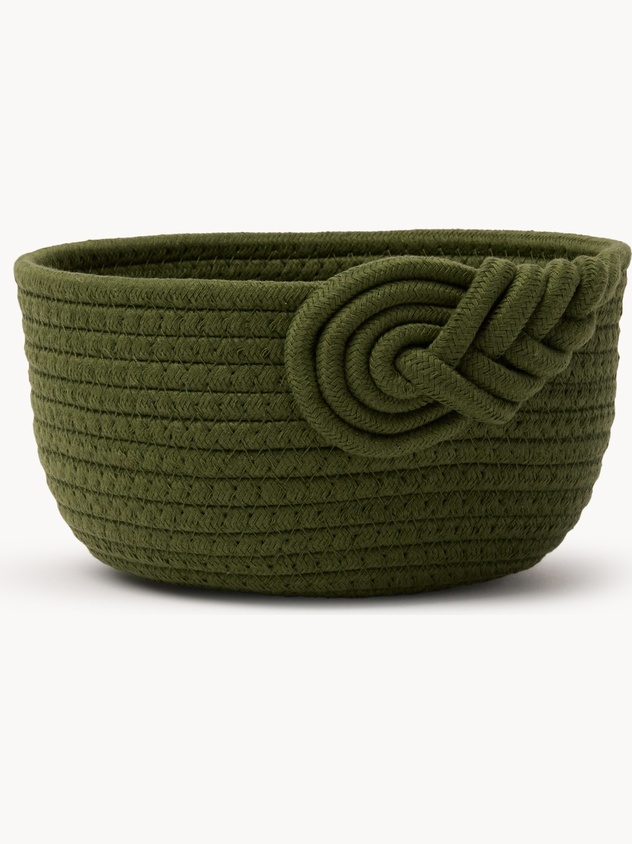 Basket with woven detail