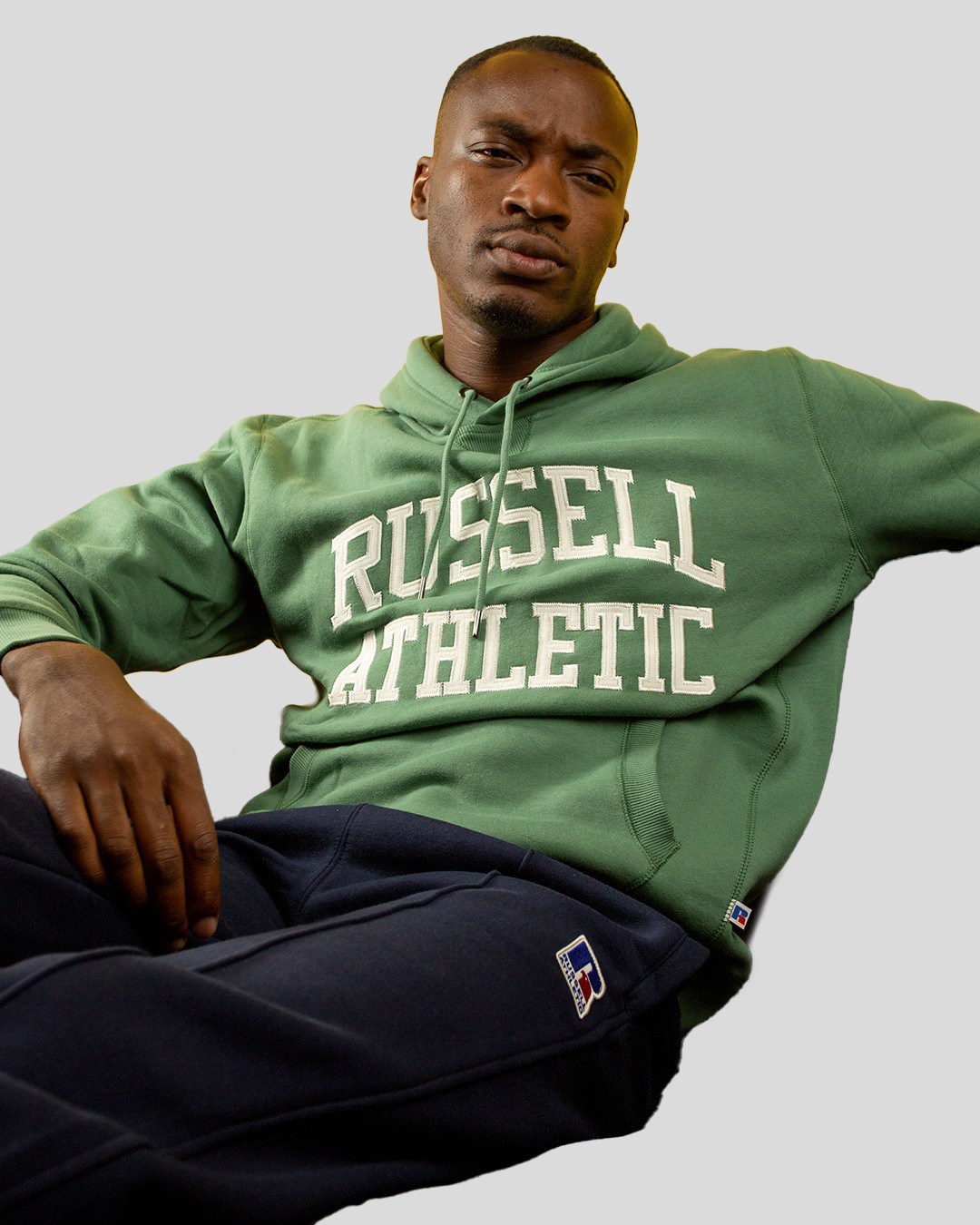 Russell Athletic - Felpa con cappuccio, Verde chiaro, large image number 2