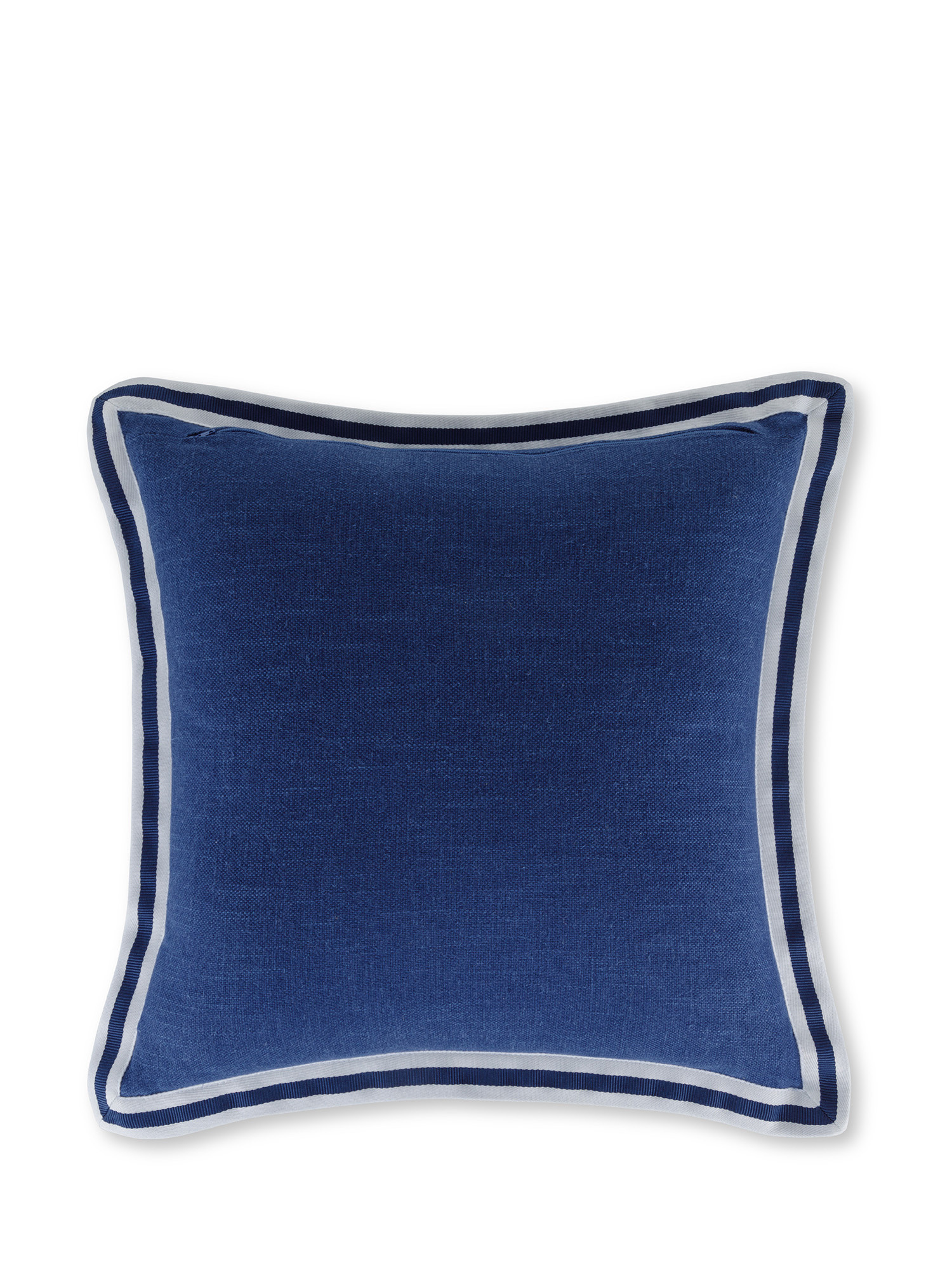 Cushion with striped border 45x45 cm, Blue, large image number 1