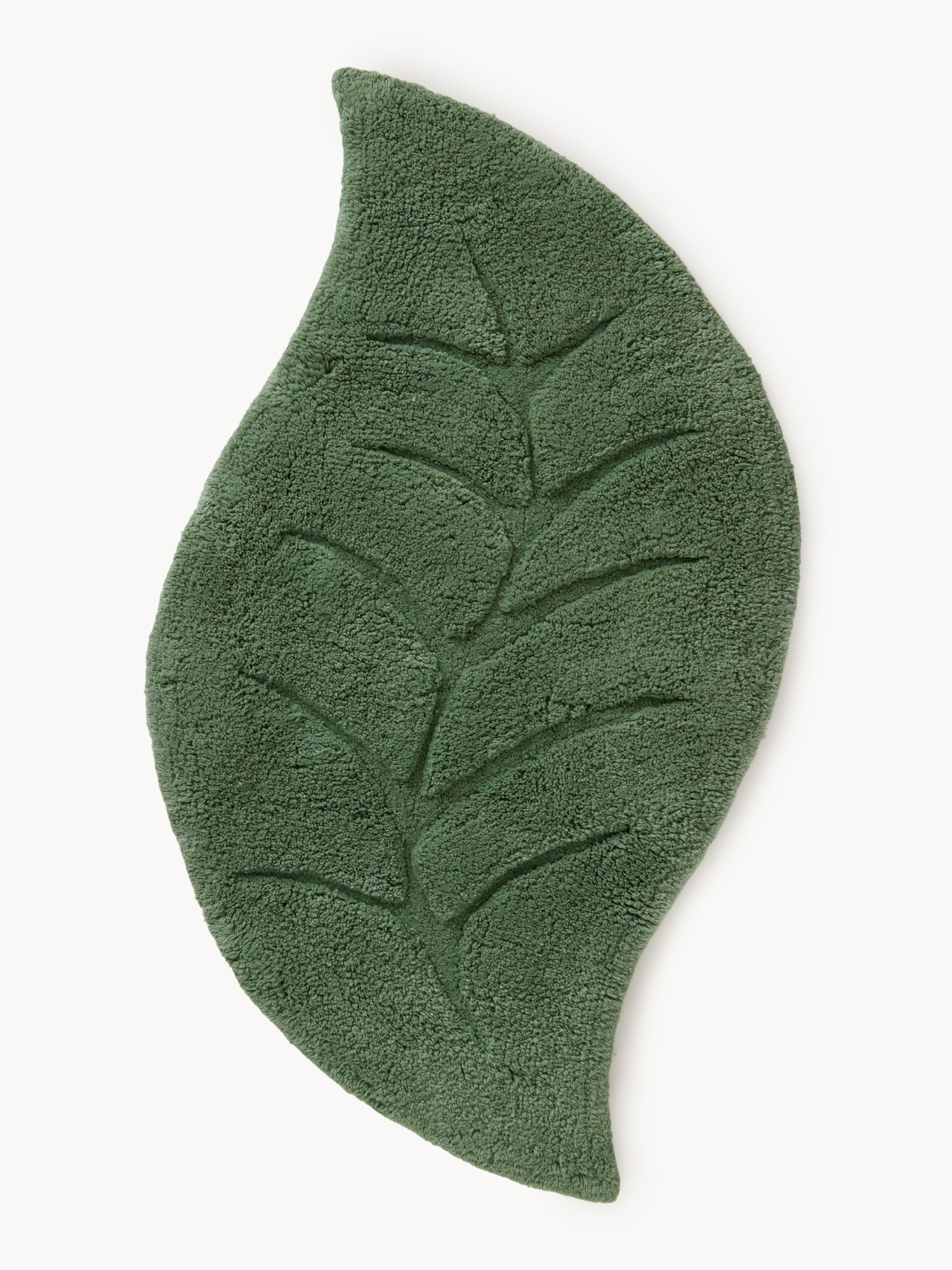 Shaped tufted cotton bath mat, Green, large image number 0