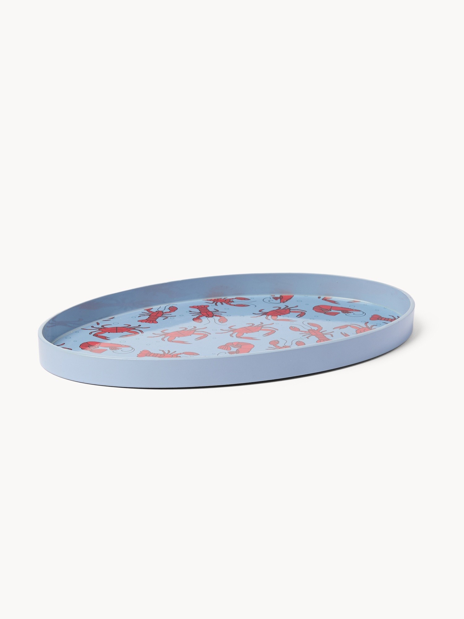 Plastic tray with lobster motif, Light Blue, large image number 0
