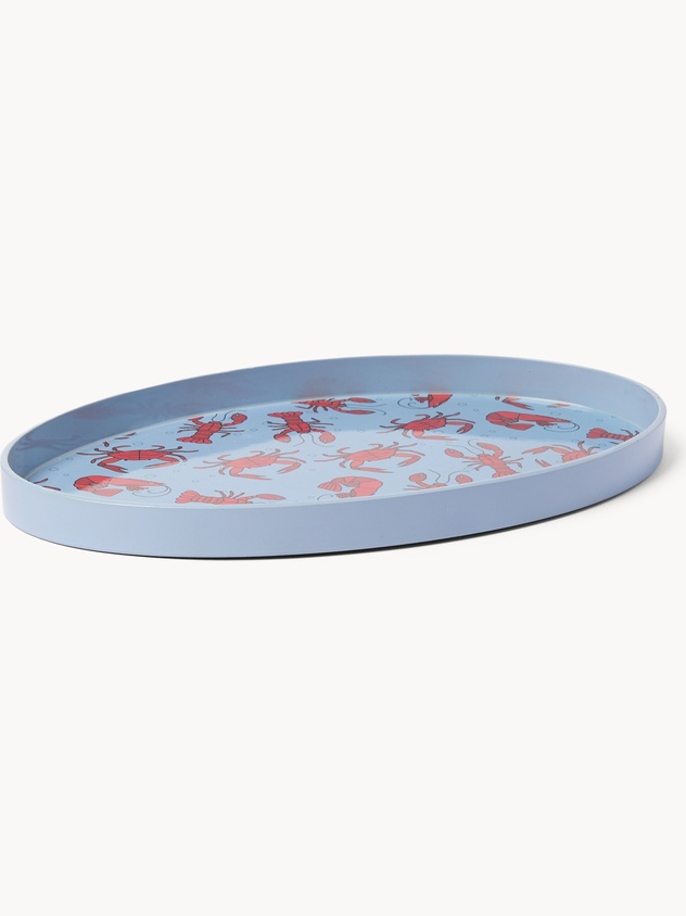 Plastic tray with lobster motif