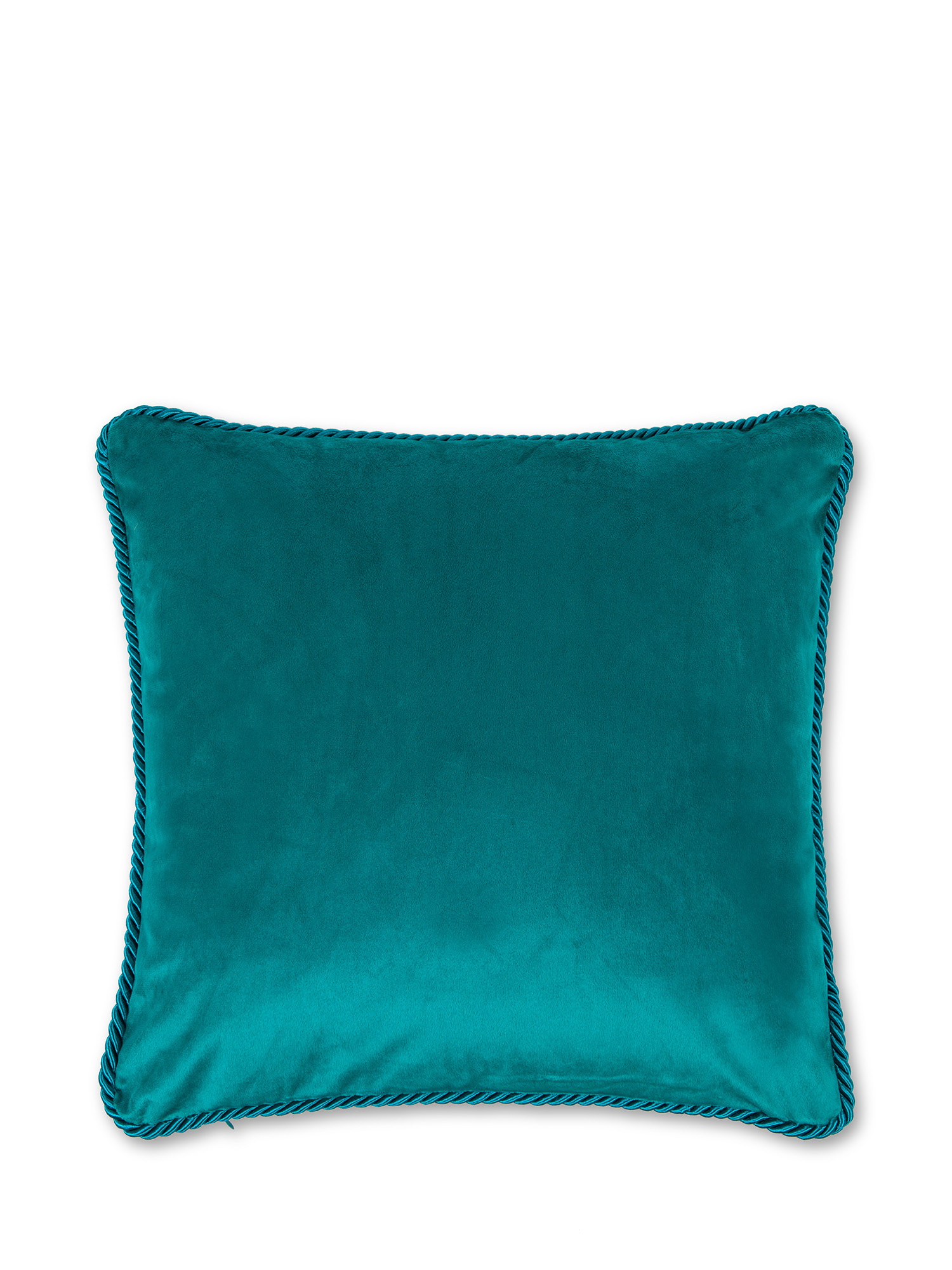 Solid color velvet cushion 45X45cm, Teal, large image number 0
