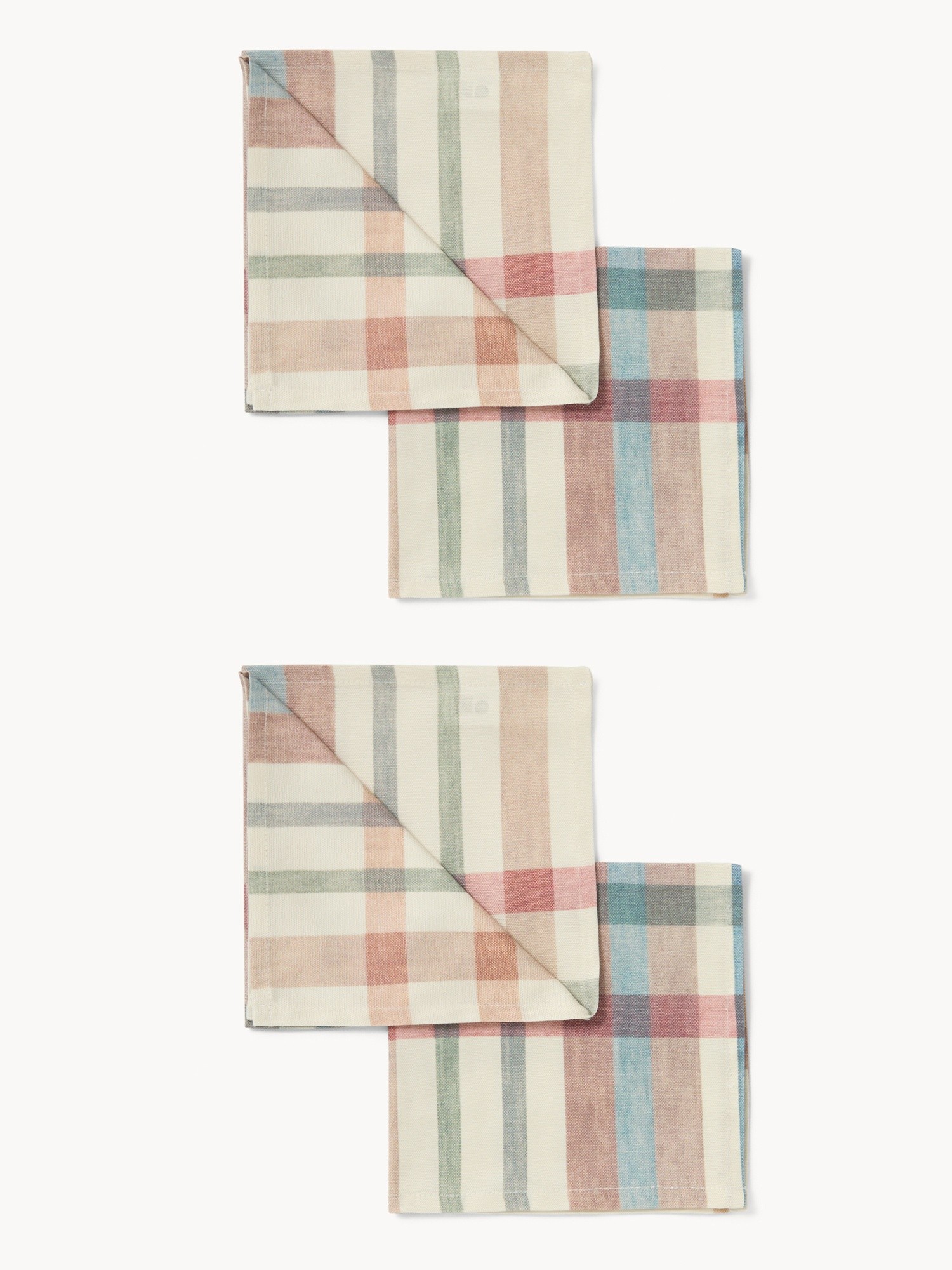 Set di 4 tovaglioli in panama di cotone con stampa check - Prezzo di lancio, Multicolor, large image number 0
