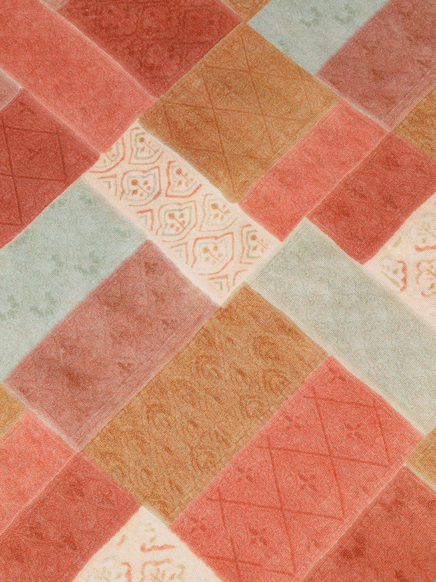 Tovaglia puro cotone stampa digitale patchwork, Multicolor, large image number 1