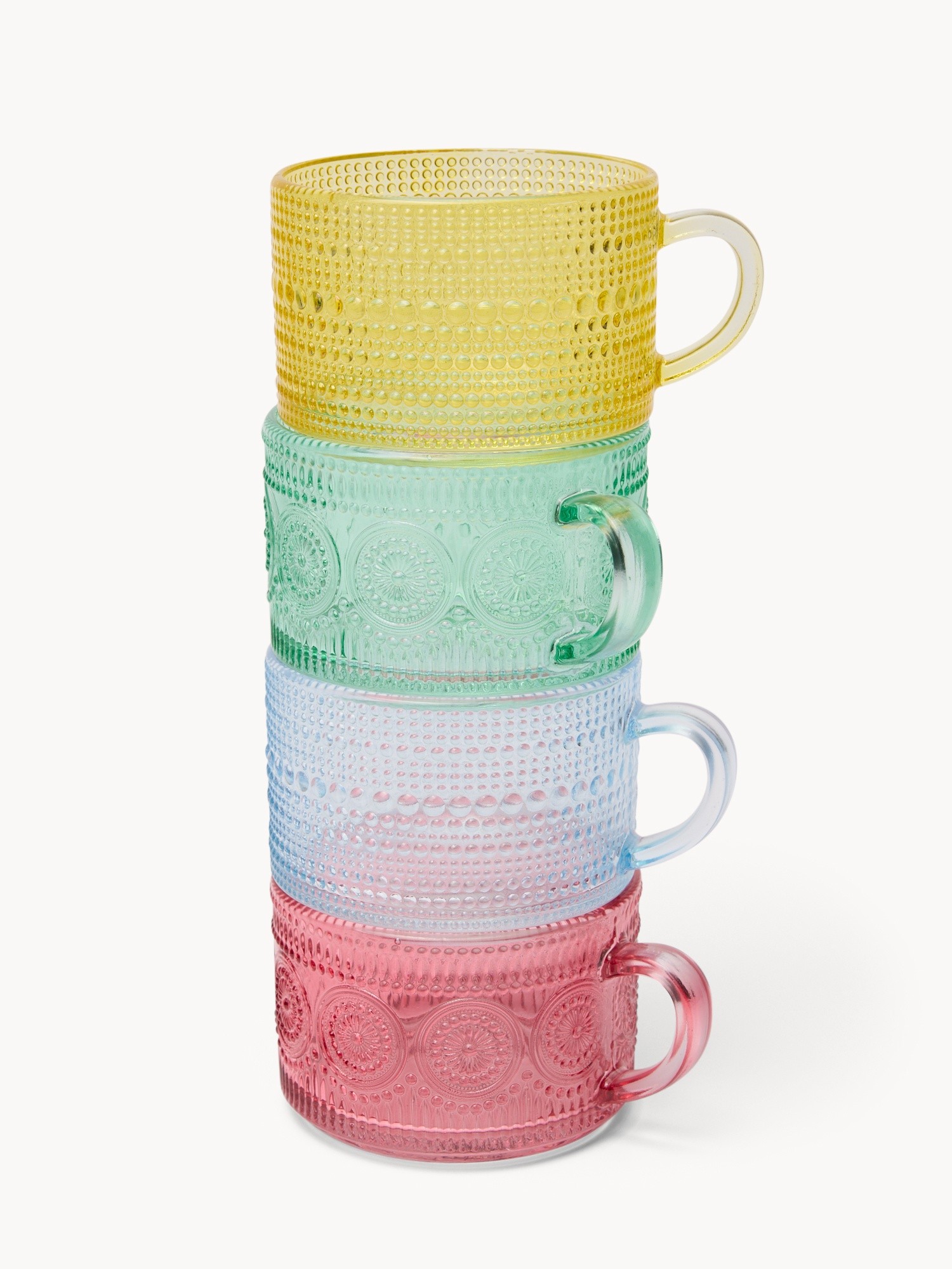 Sprayed printed glass breakfast mug - Introductory price, Multicolor, large image number 1