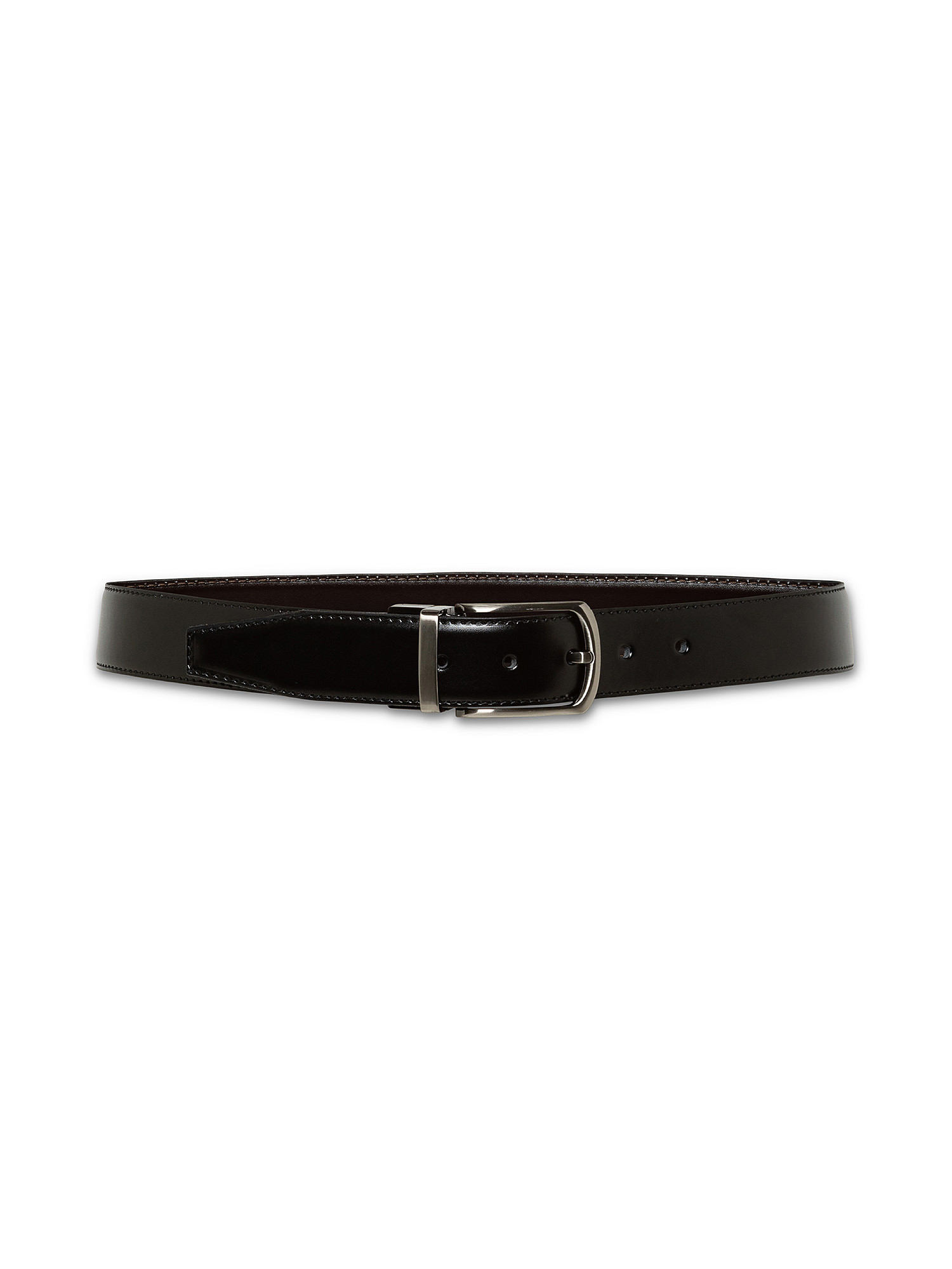 Reversible genuine leather belt, Dark Brown, large image number 1