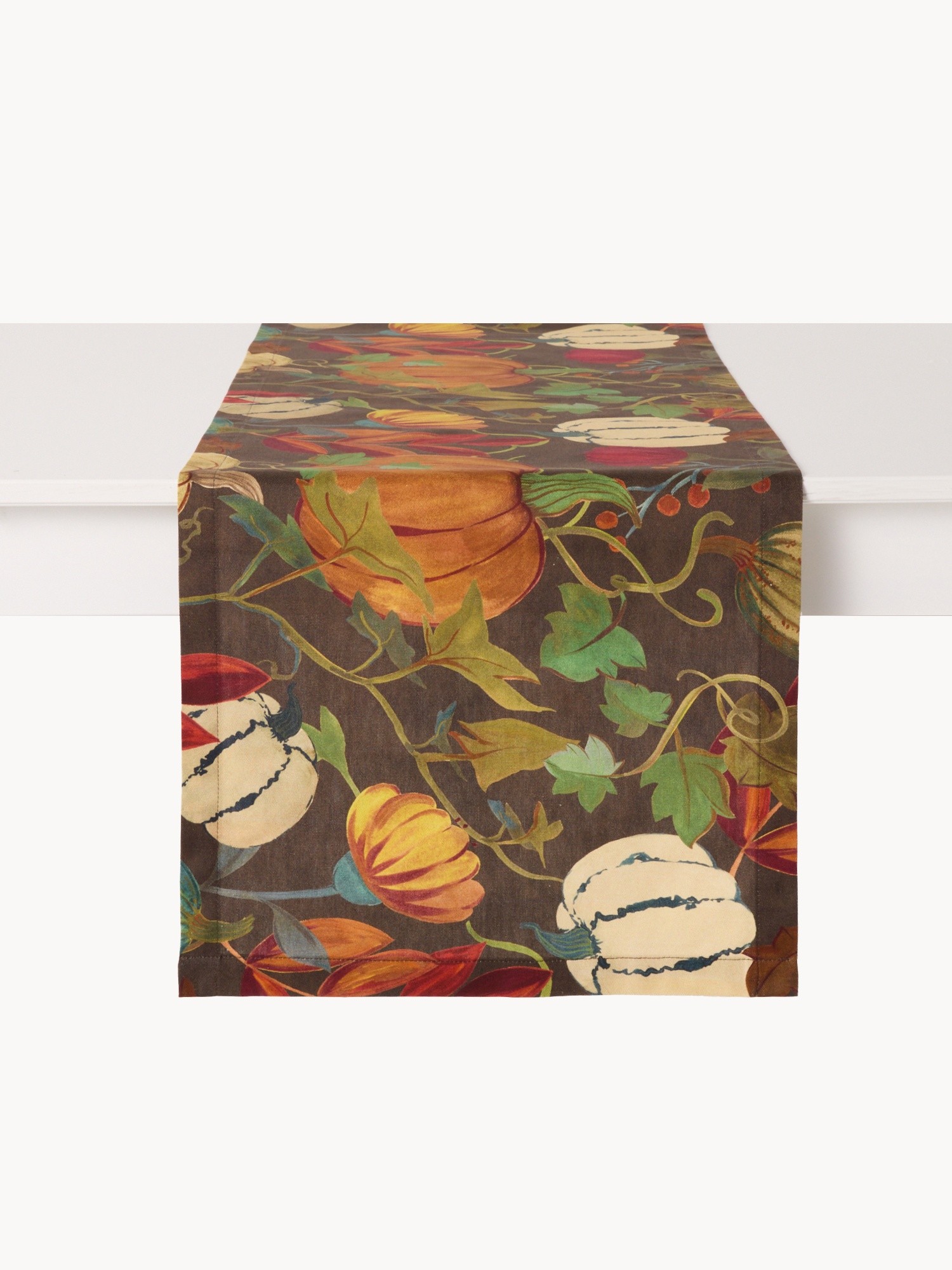 Cotton panama table runner with pumpkin print, Multicolor, large image number 0