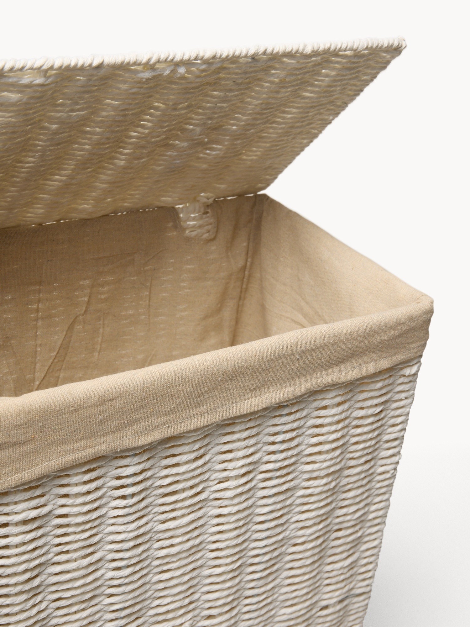 Wicker Laundry Hamper - Discounted Price, White, large image number 1