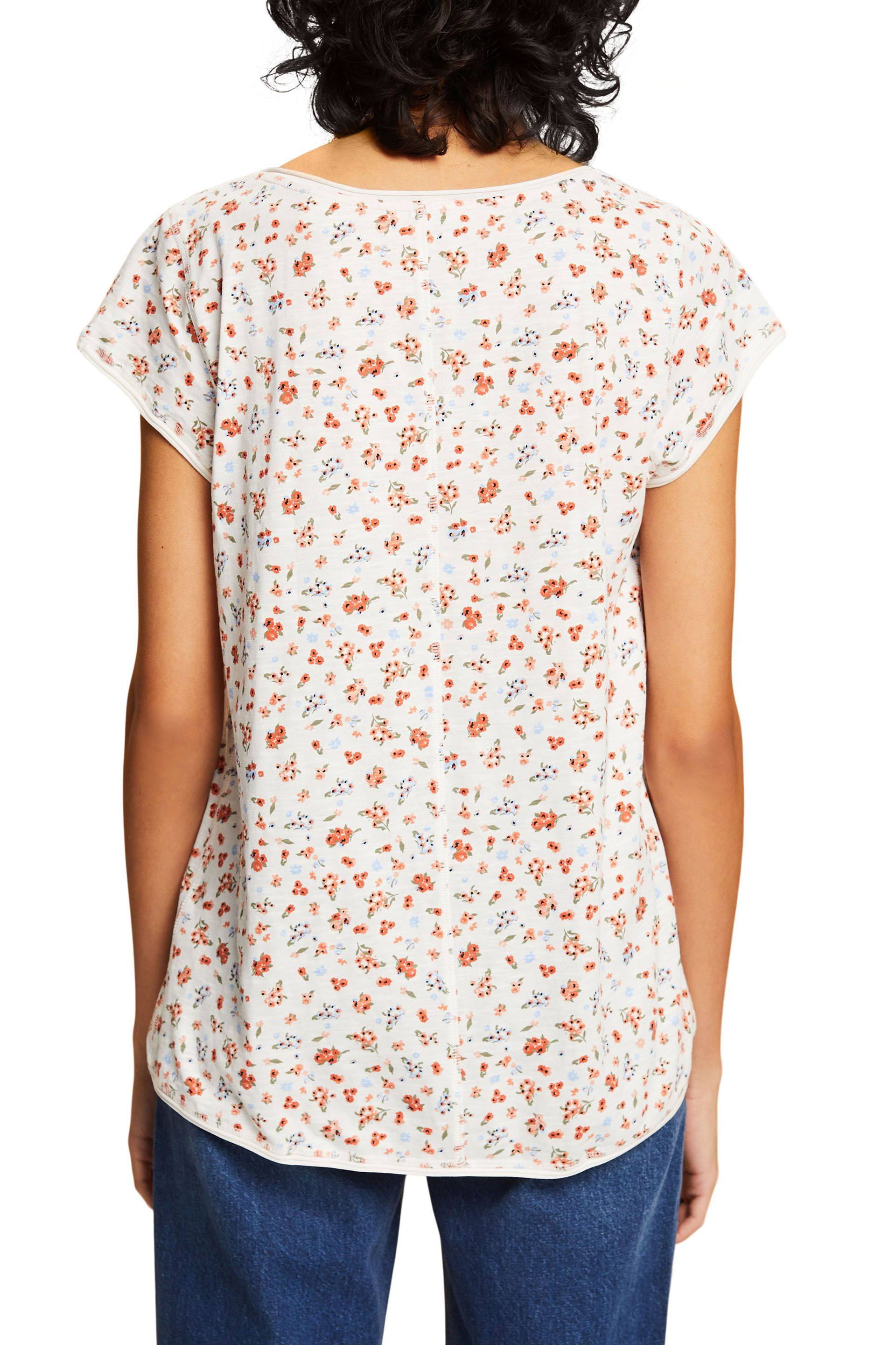 Esprit - Cotton T-shirt with all over print, White, large image number 3