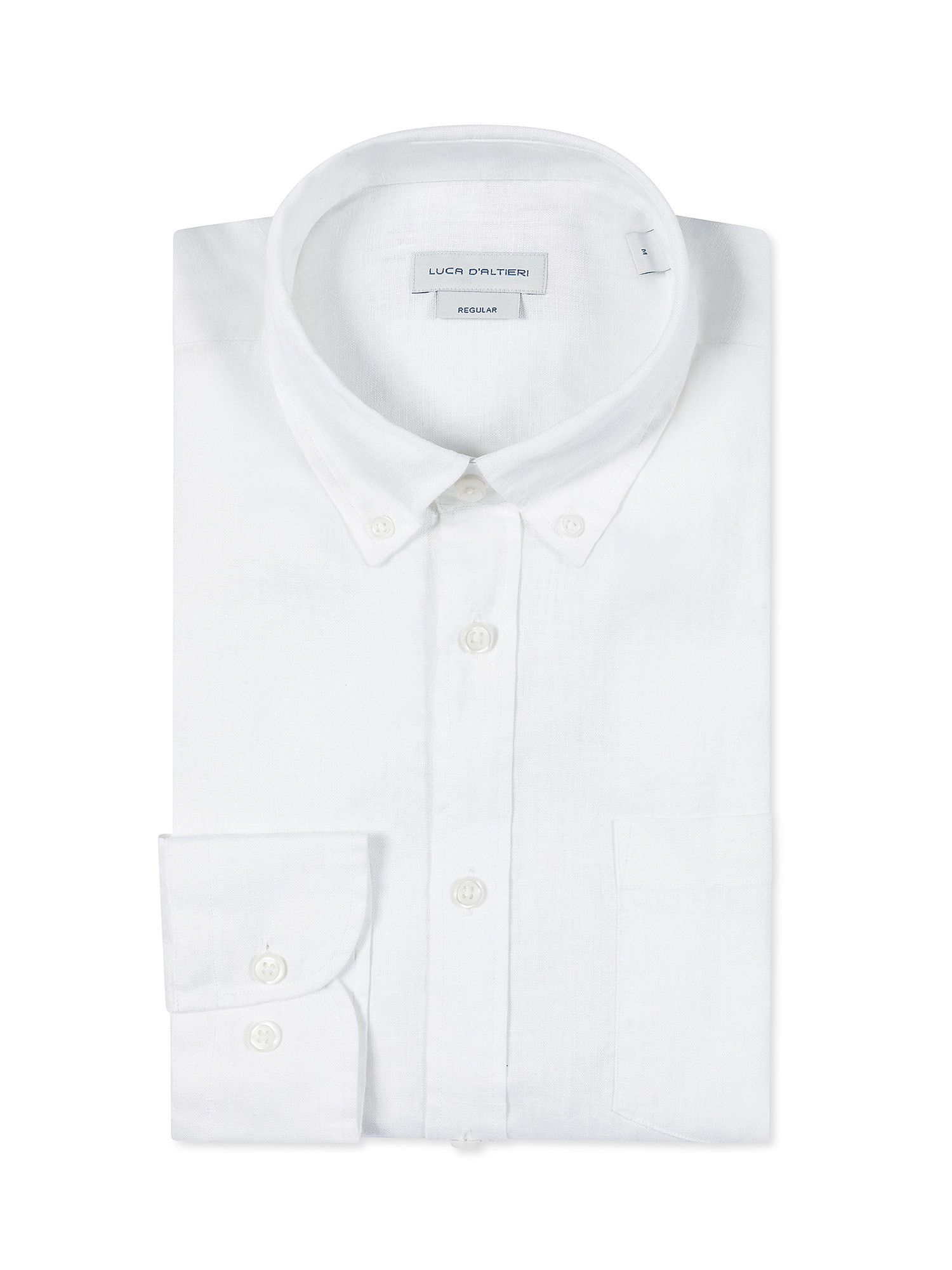 Luca D'Altieri - Regular fit shirt in pure linen, White, large image number 2