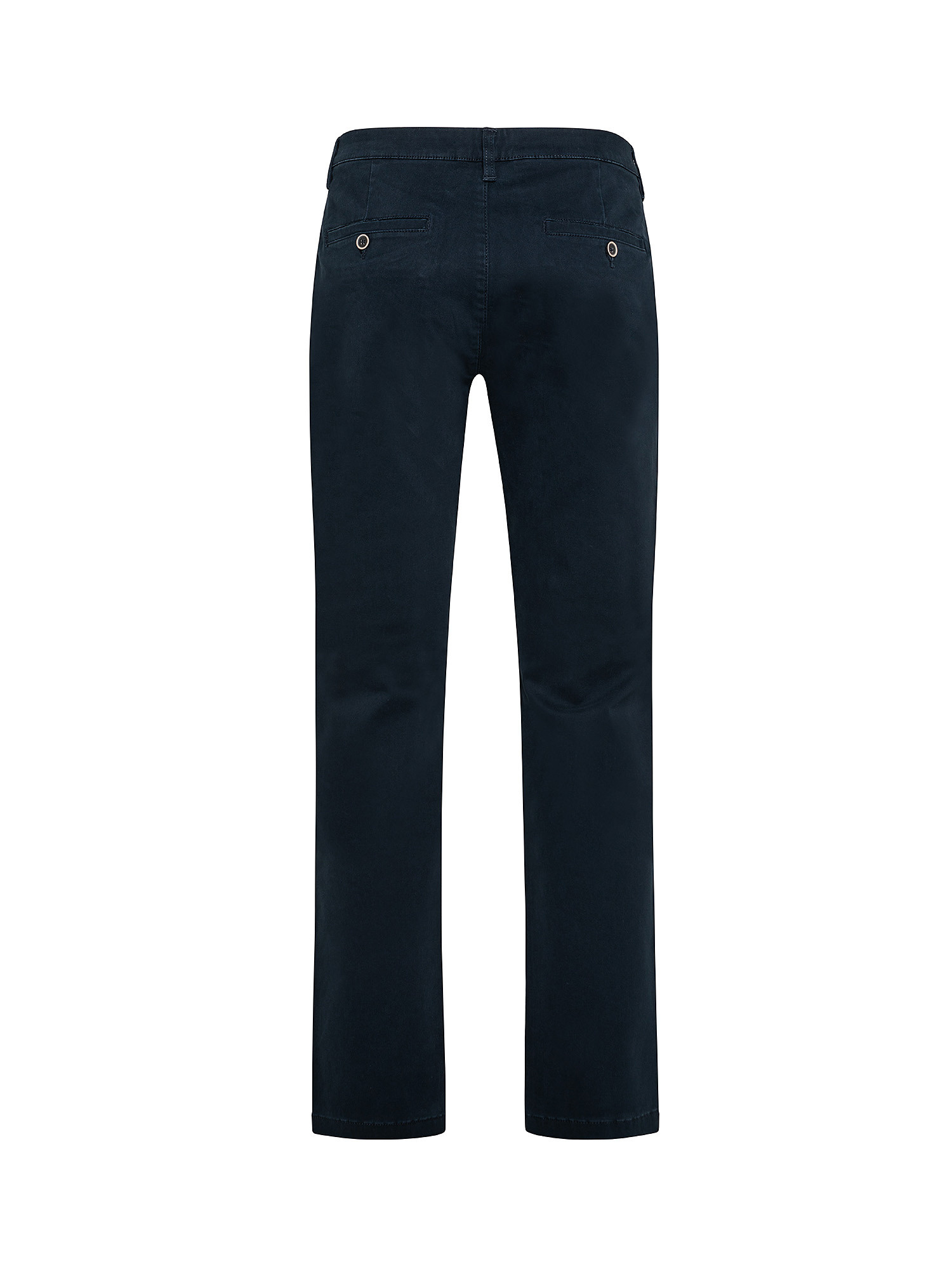 Slim comfort fit trousers in stretch cotton, Dark Blue, large image number 1