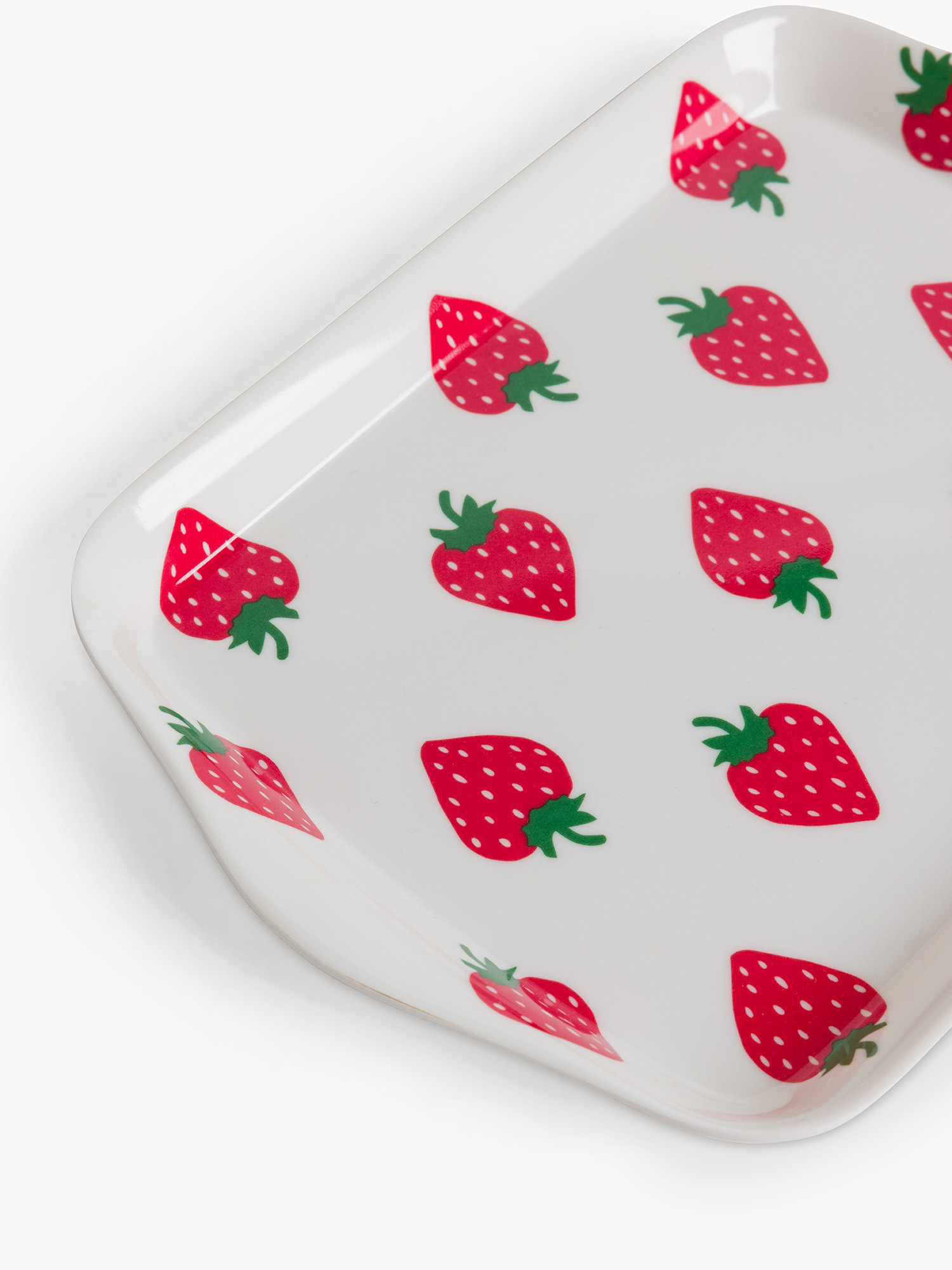 Melamine tray with strawberry motif, Multicolor, large image number 1