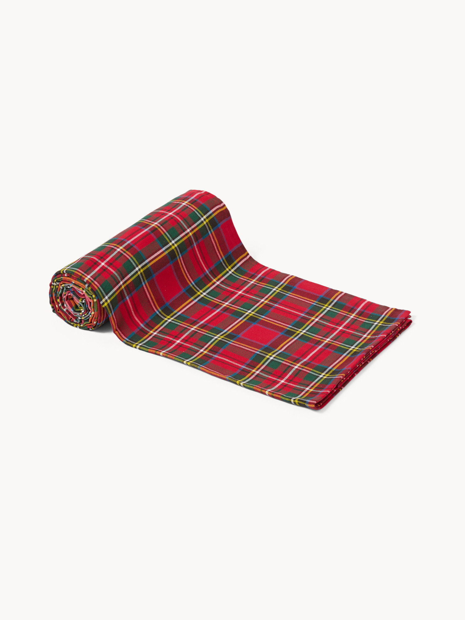 Telo arredo in cotone tartan, Rosso, large image number 0