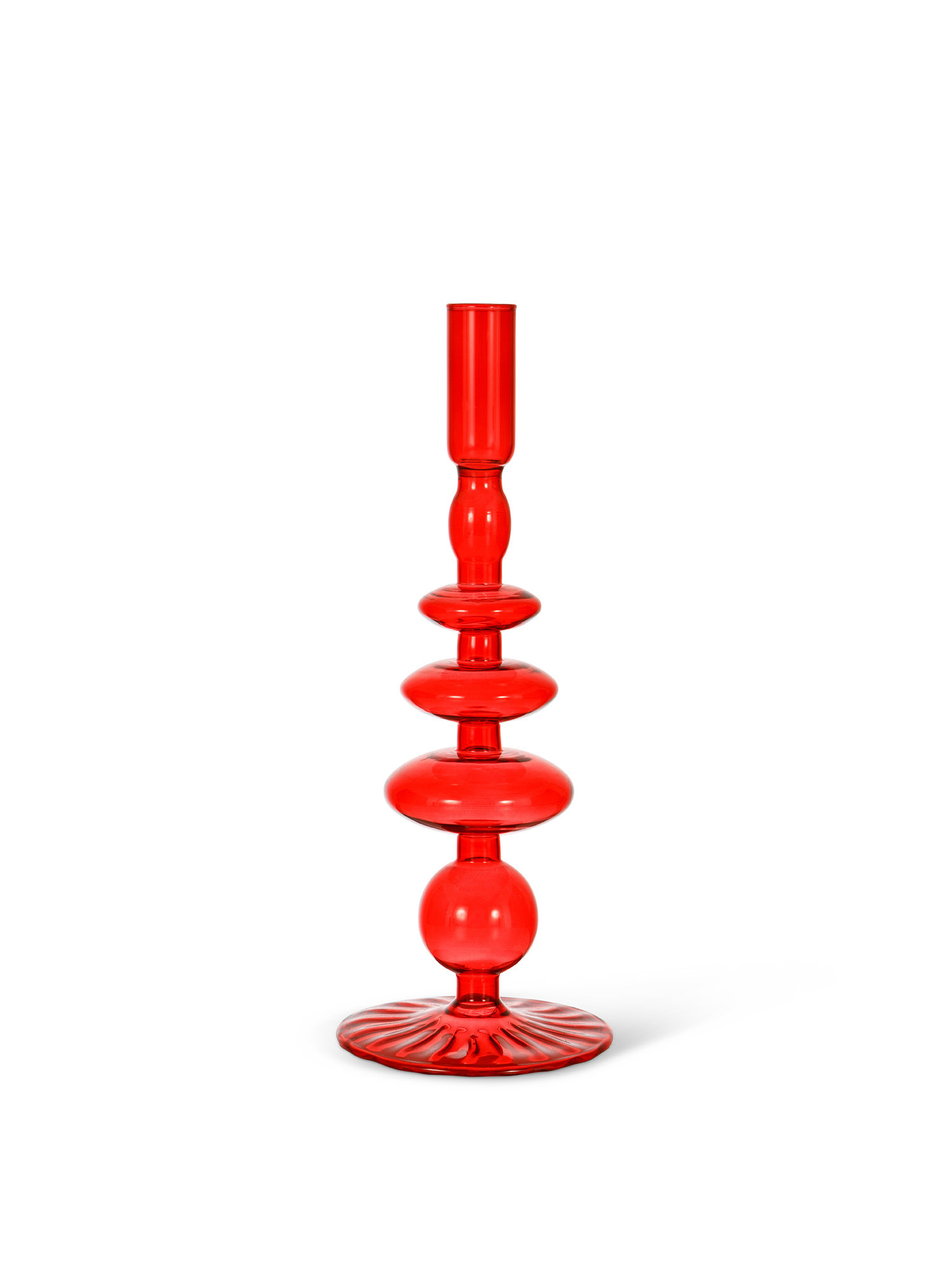 Glass candlestick, Red, large image number 0