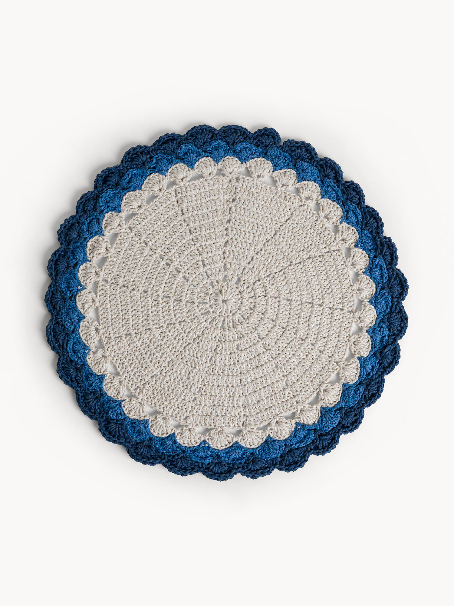 Tovaglietta crochet in puro cotone, Bianco, large image number 0
