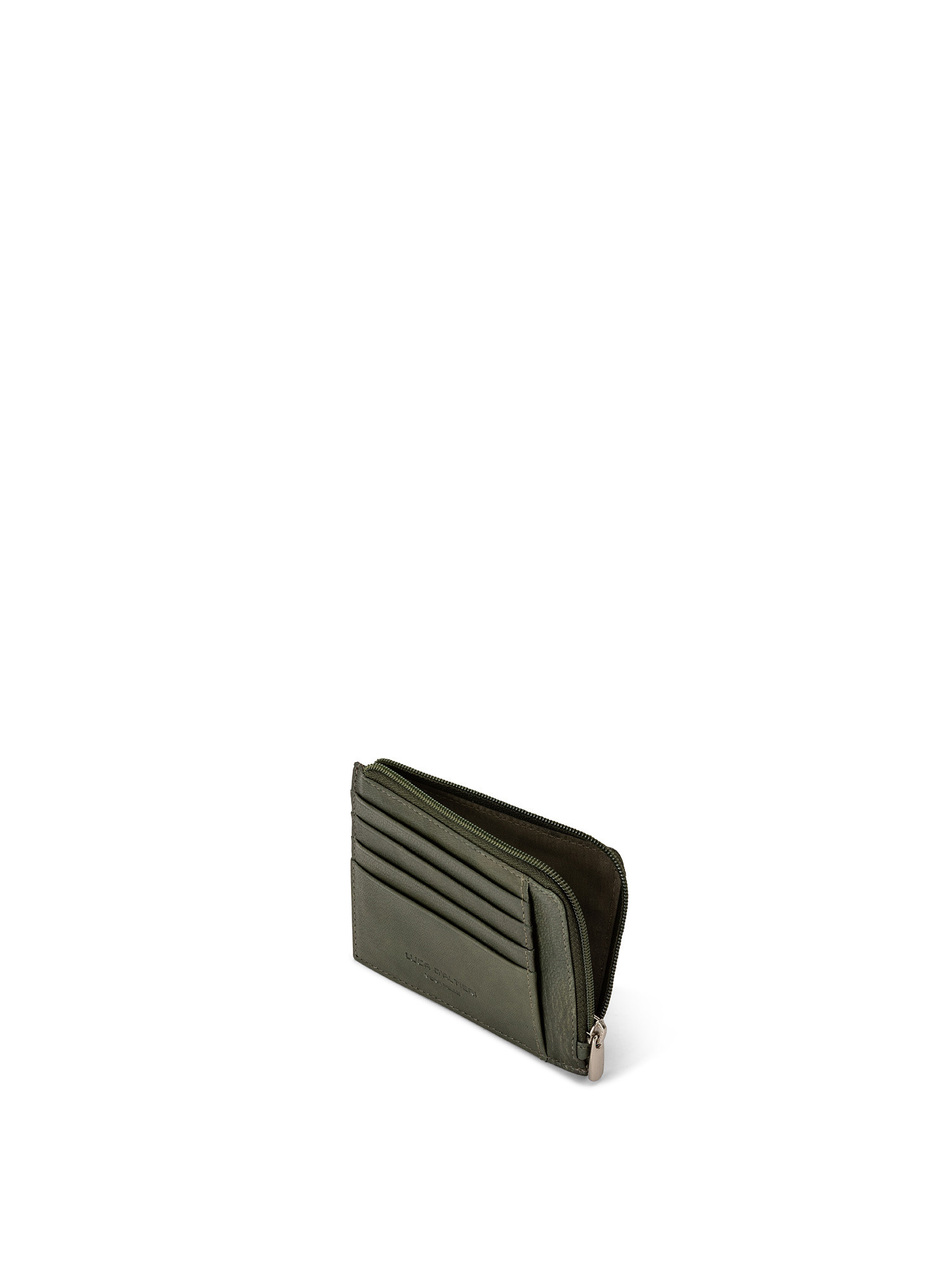 Small genuine leather wallet, Dark Green, large image number 2