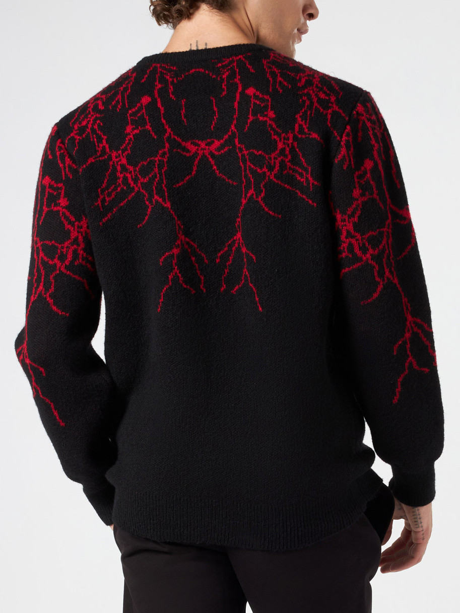 Phobia - Lightning bolt sweater, Black, large image number 2