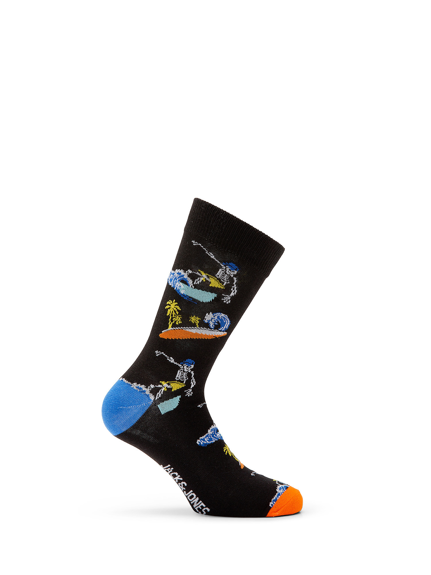 Casual socks with high cuff, Black, large image number 1