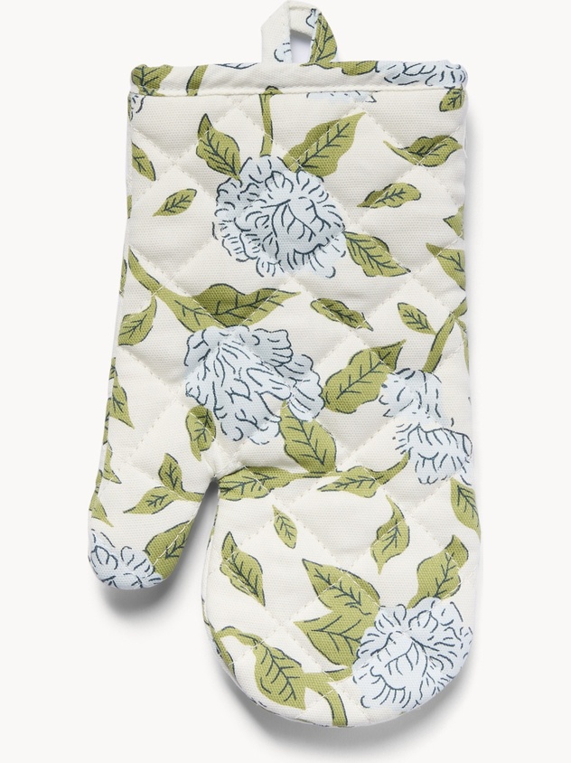 Guanto da cucina in panama di cotone con stampa floreale