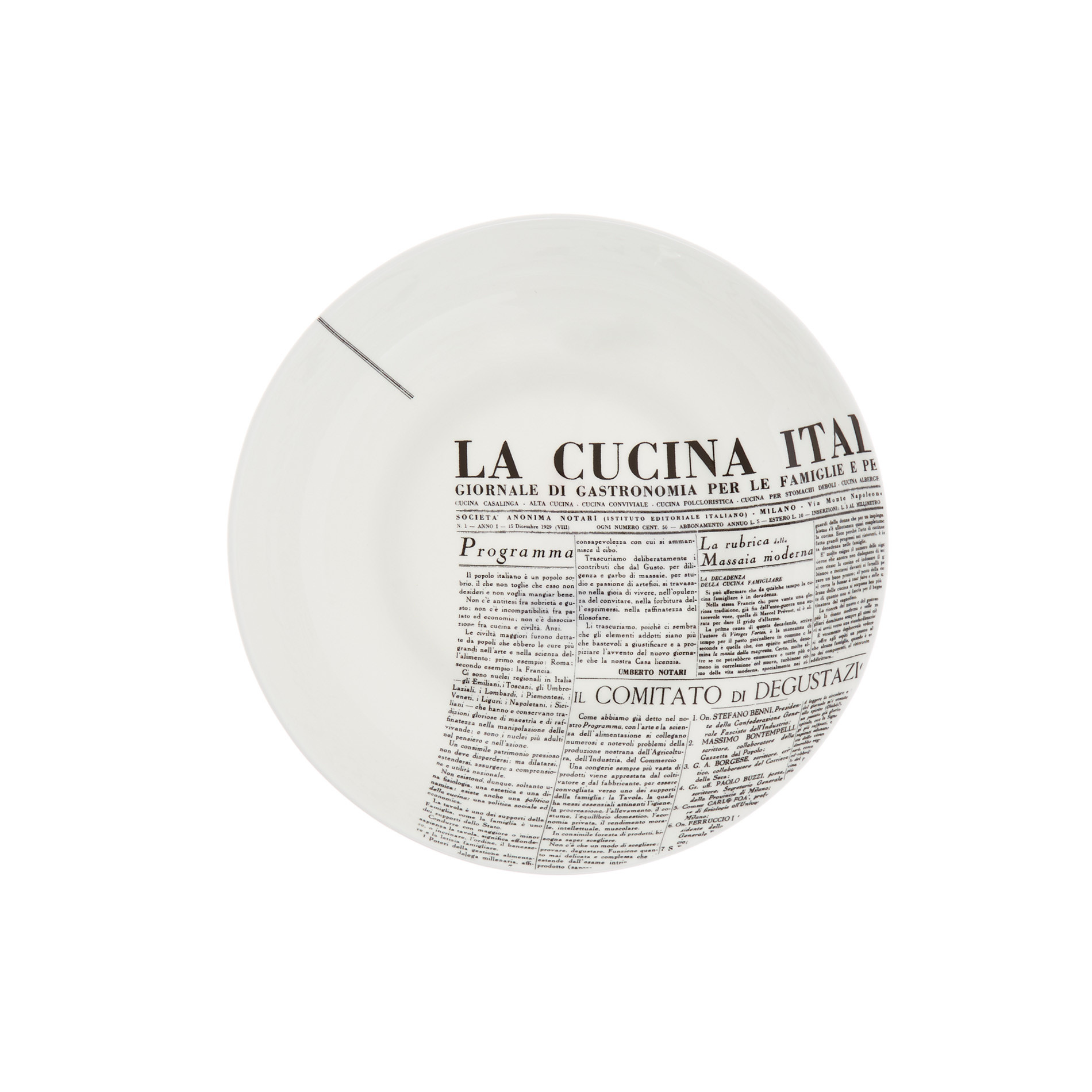 Piatto fondo fine bone china decoro geometric La Cucina Italiana, Bianco, large image number 1