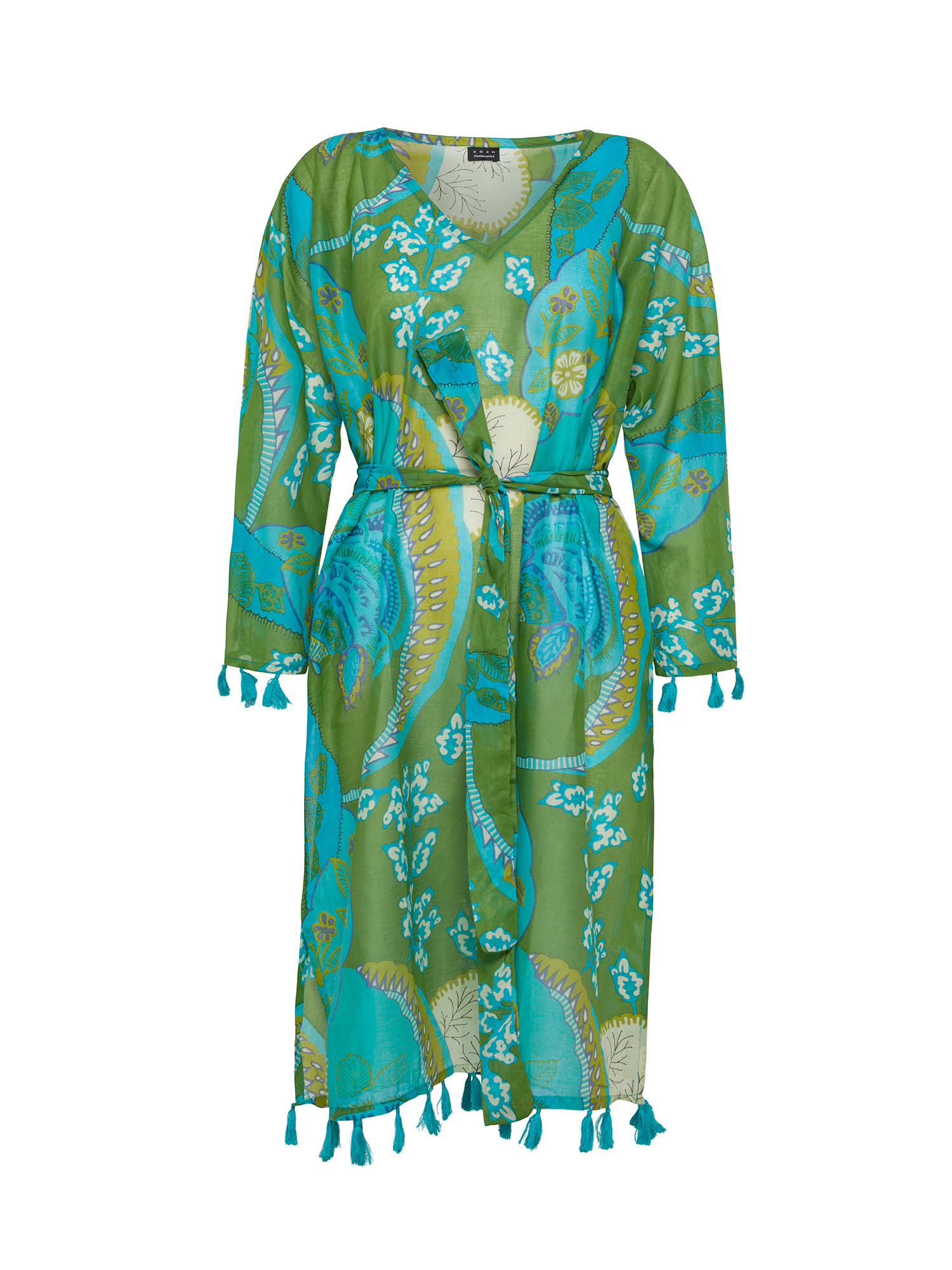 Koan - Cotton cover-up tunic with print, Green, large image number 0