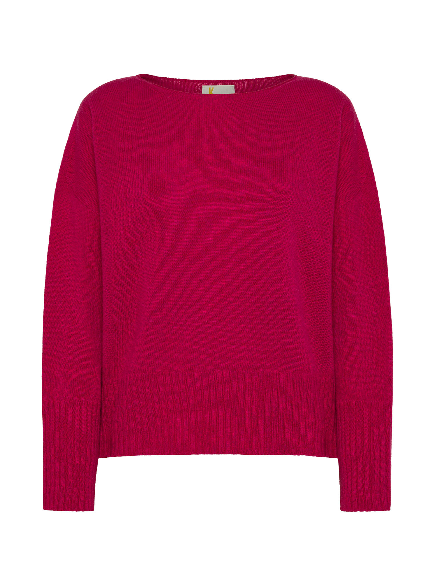 K Collection - Carded wool pullover, Pink Fuchsia, large image number 0