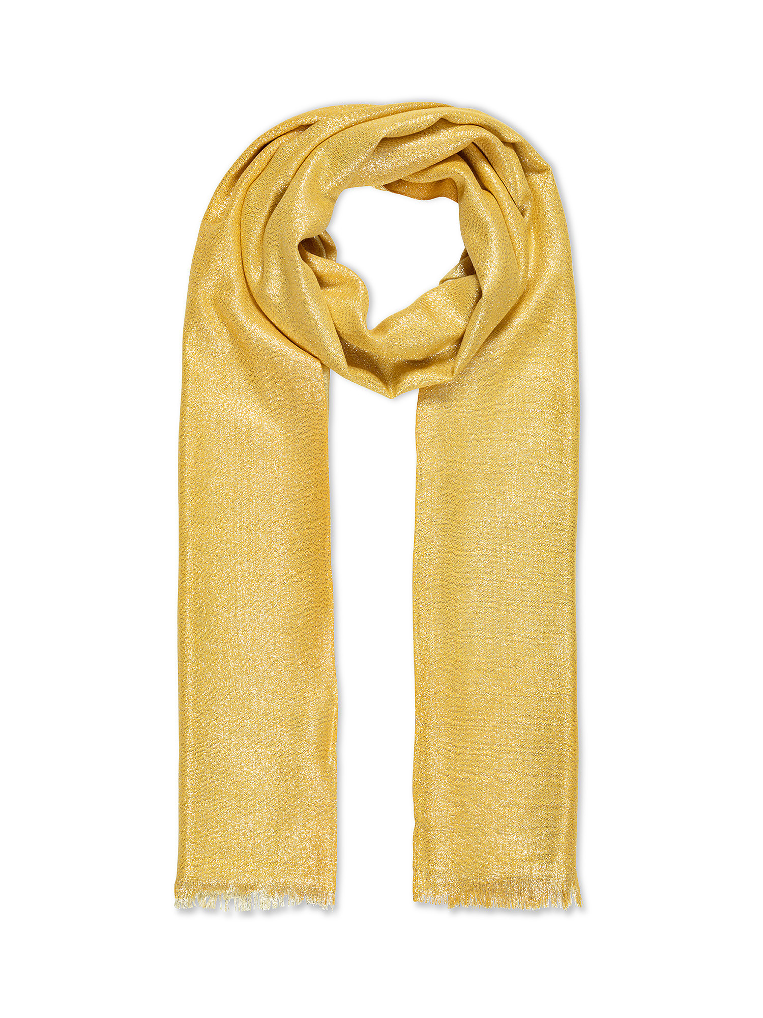 Lurex fabric scarf, Yellow, large image number 0