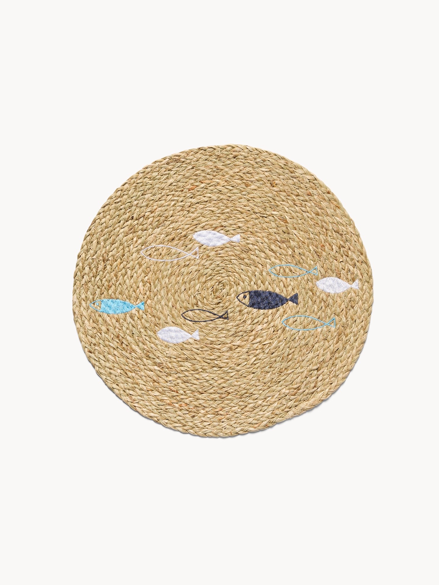 Marine-themed embroidered placemat, Natural, large image number 0