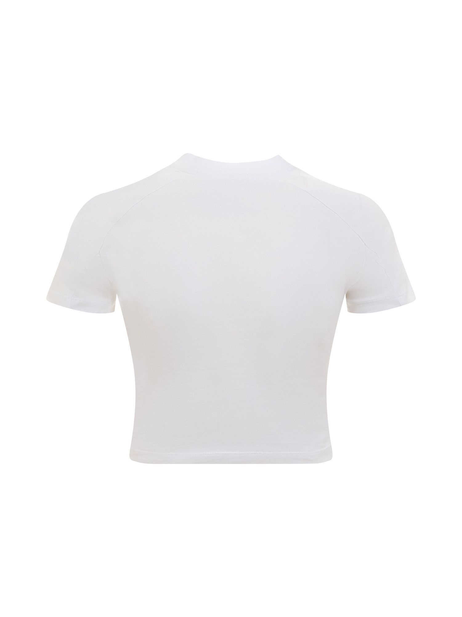Chiara Ferragni - T-shirt cropped con stampa logo, Bianco, large image number 1