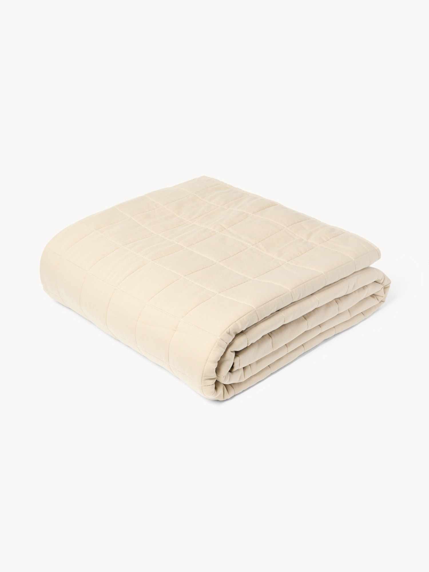 Solid-Color Cotton Sateen Quilt - Discounted Price, Beige, large image number 0