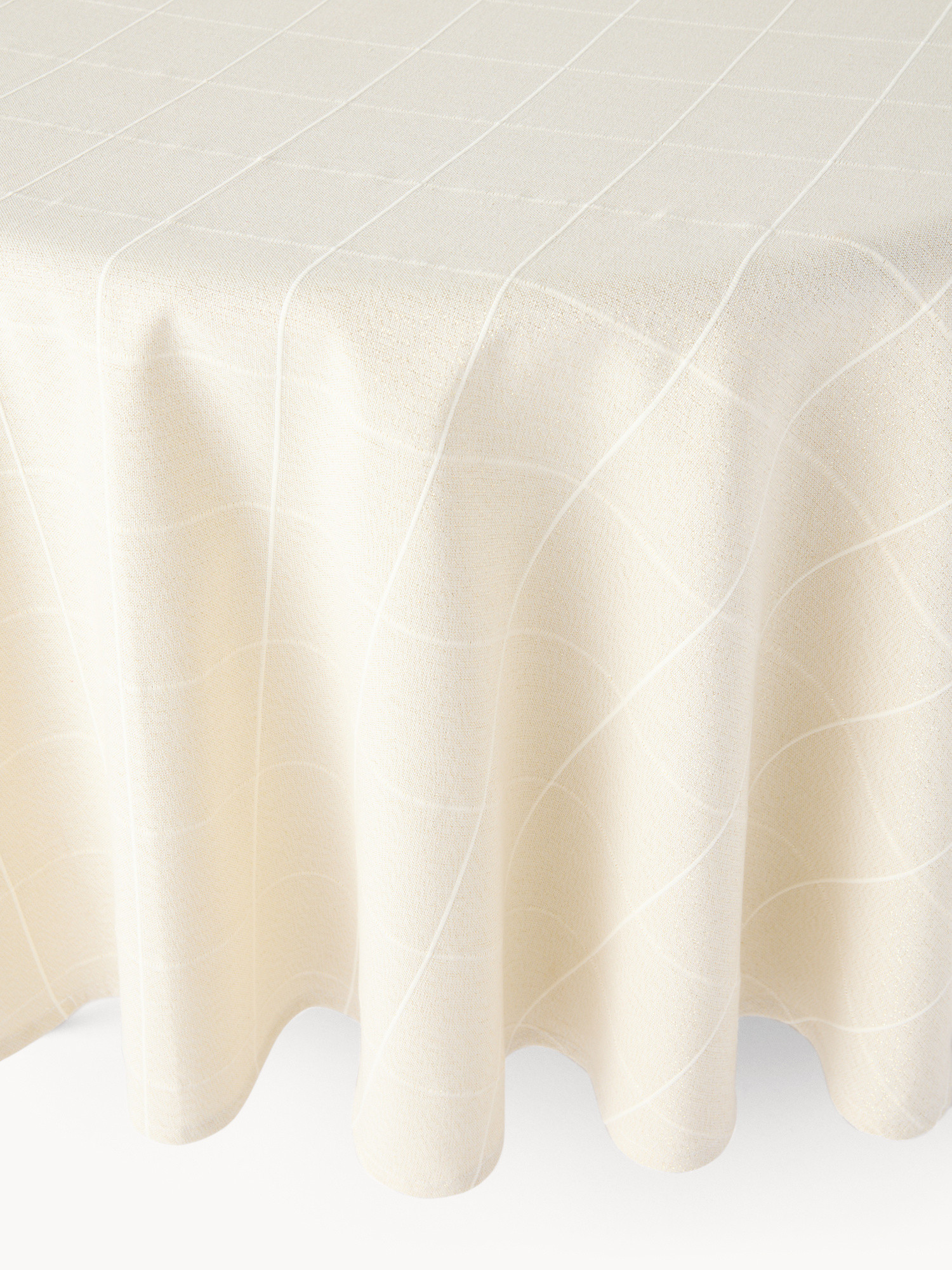 Cotton and lurex check tablecloth, Gold, large image number 0