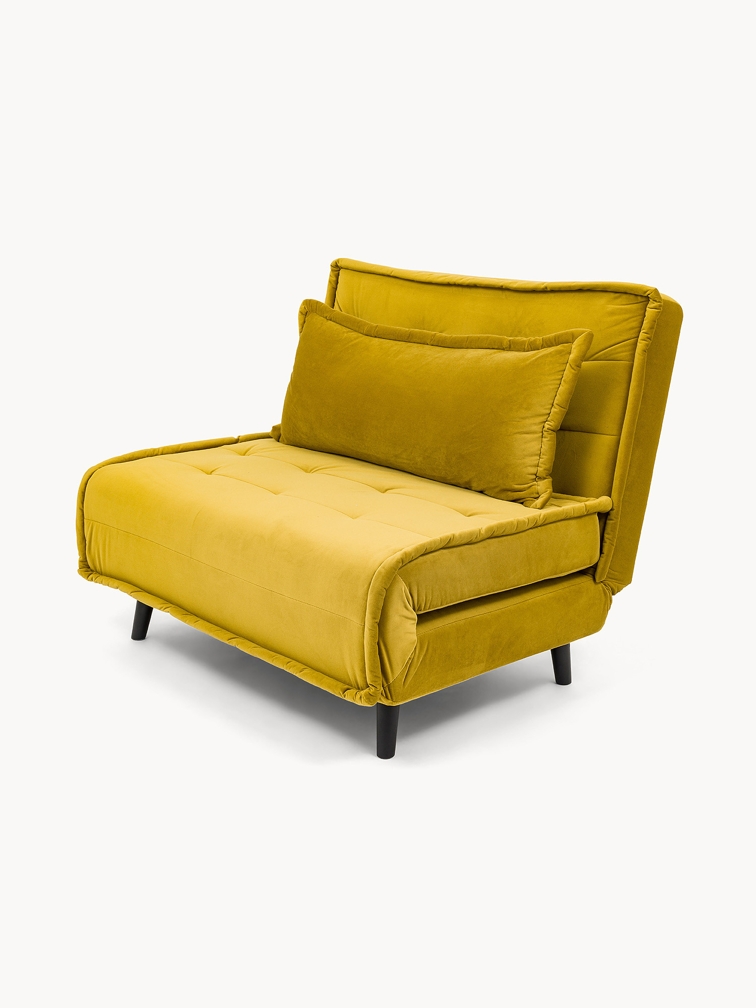 Guest sofa bed with recycled polyester velvet covering, Lime Green, large image number 0