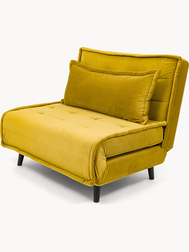 Guest sofa bed with recycled polyester velvet covering